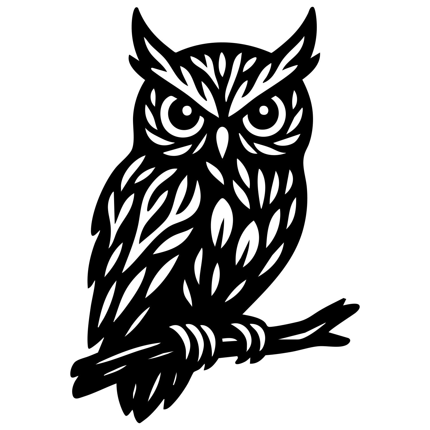 Owl Tree DXF File – CNC Cutting Design | ABOWL235