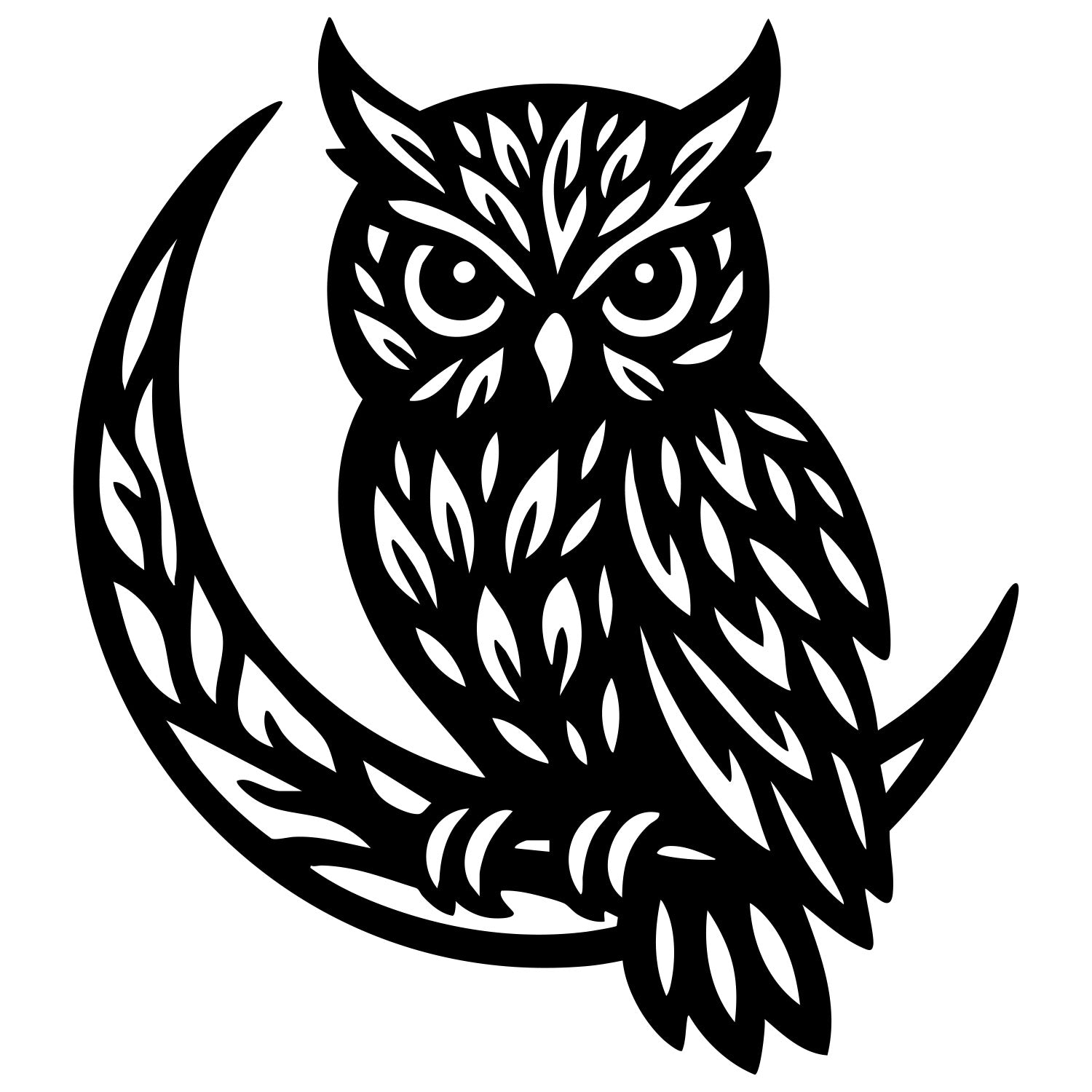 Owl Tree DXF File – CNC Cutting Design | ABOWL237