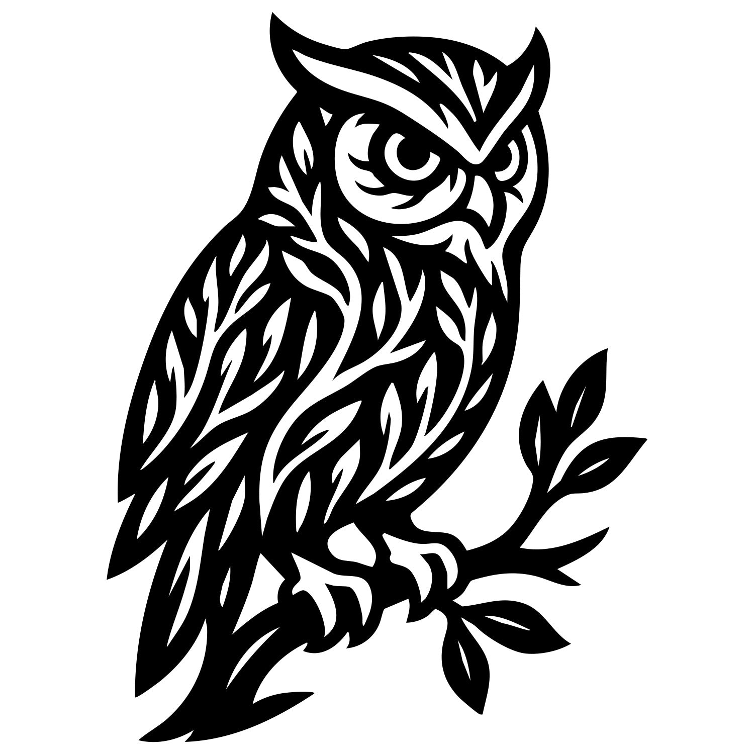Owl Tree DXF File – CNC Cutting Design | ABOWL239
