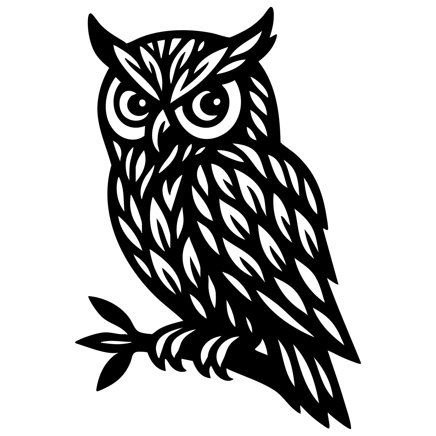 Owl Tree DXF File – CNC Cutting Design | ABOWL250