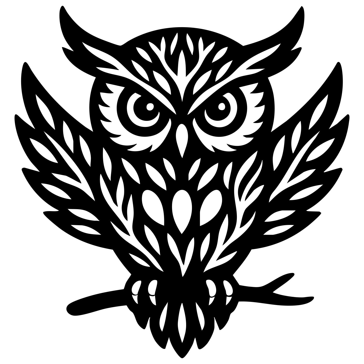 Owl Tree DXF File – CNC Cutting Design | ABOWL252
