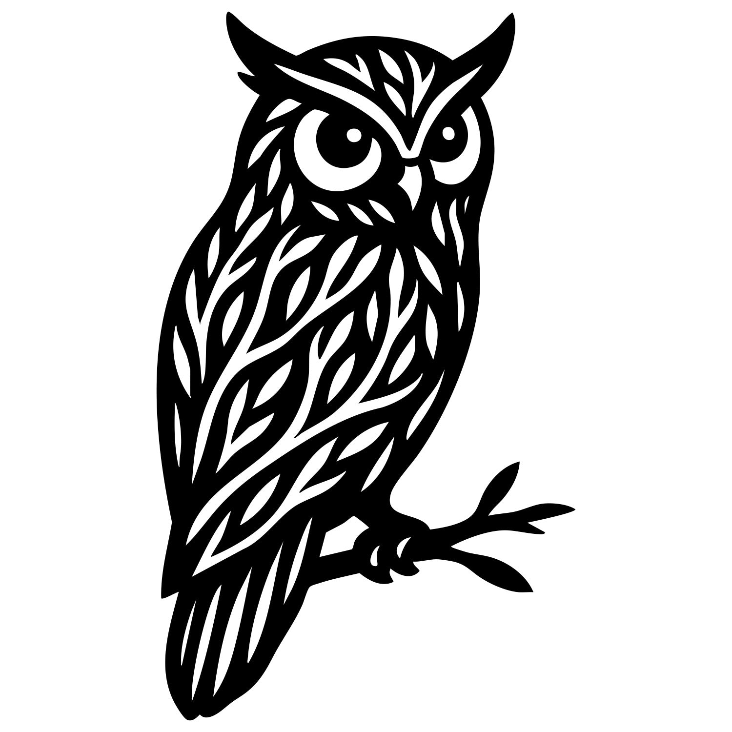 Owl Tree DXF File – CNC Cutting Design | ABOWL253