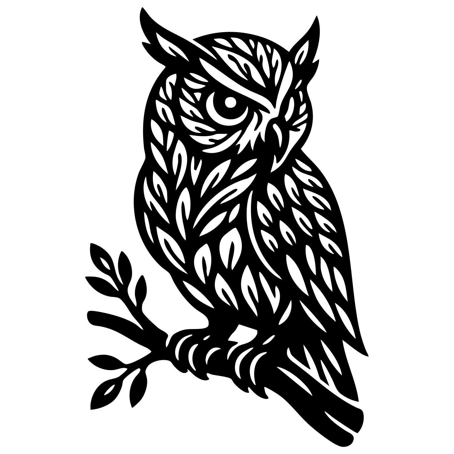 Owl Tree DXF File – CNC Cutting Design | ABOWL254