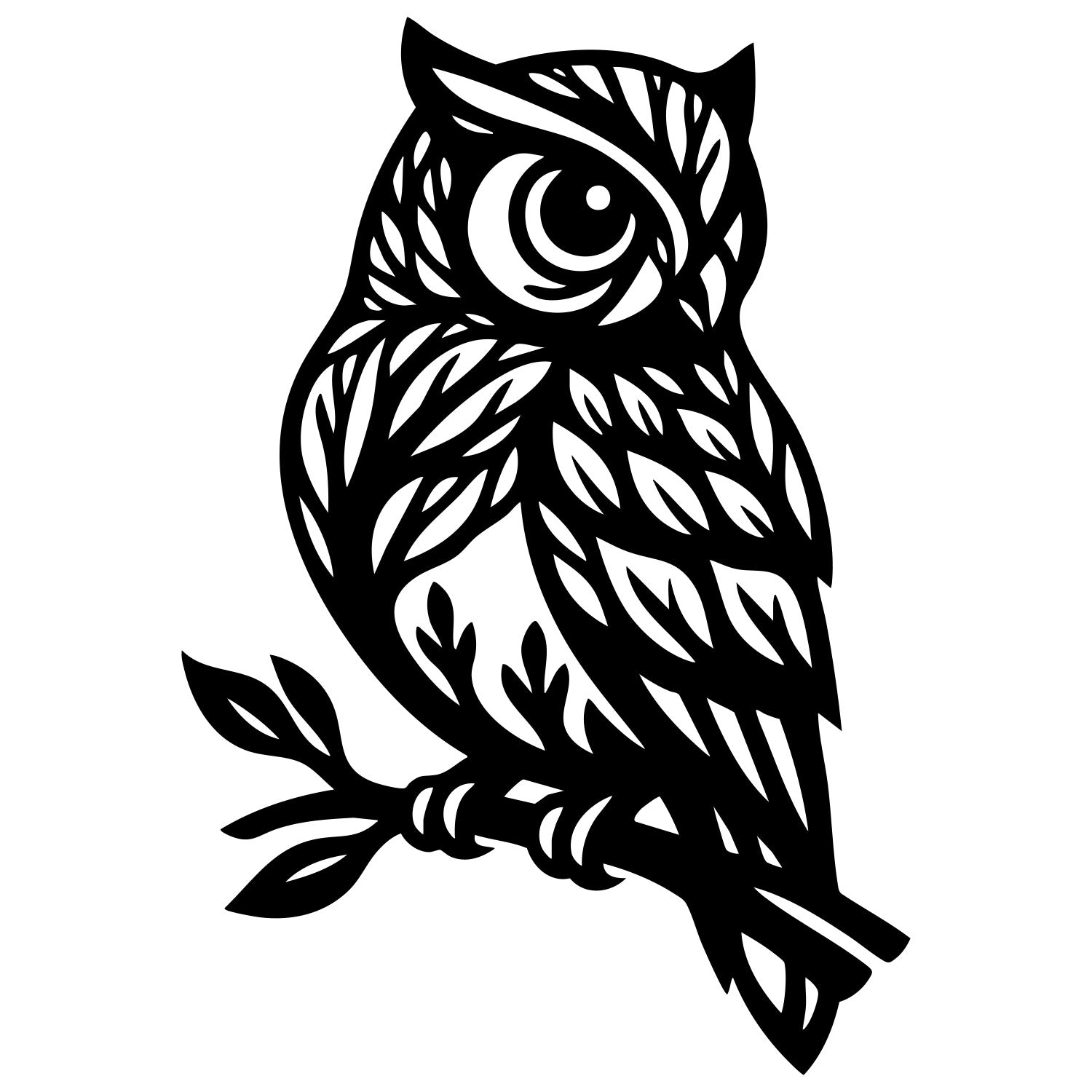 Owl Tree DXF File – CNC Cutting Design | ABOWL260