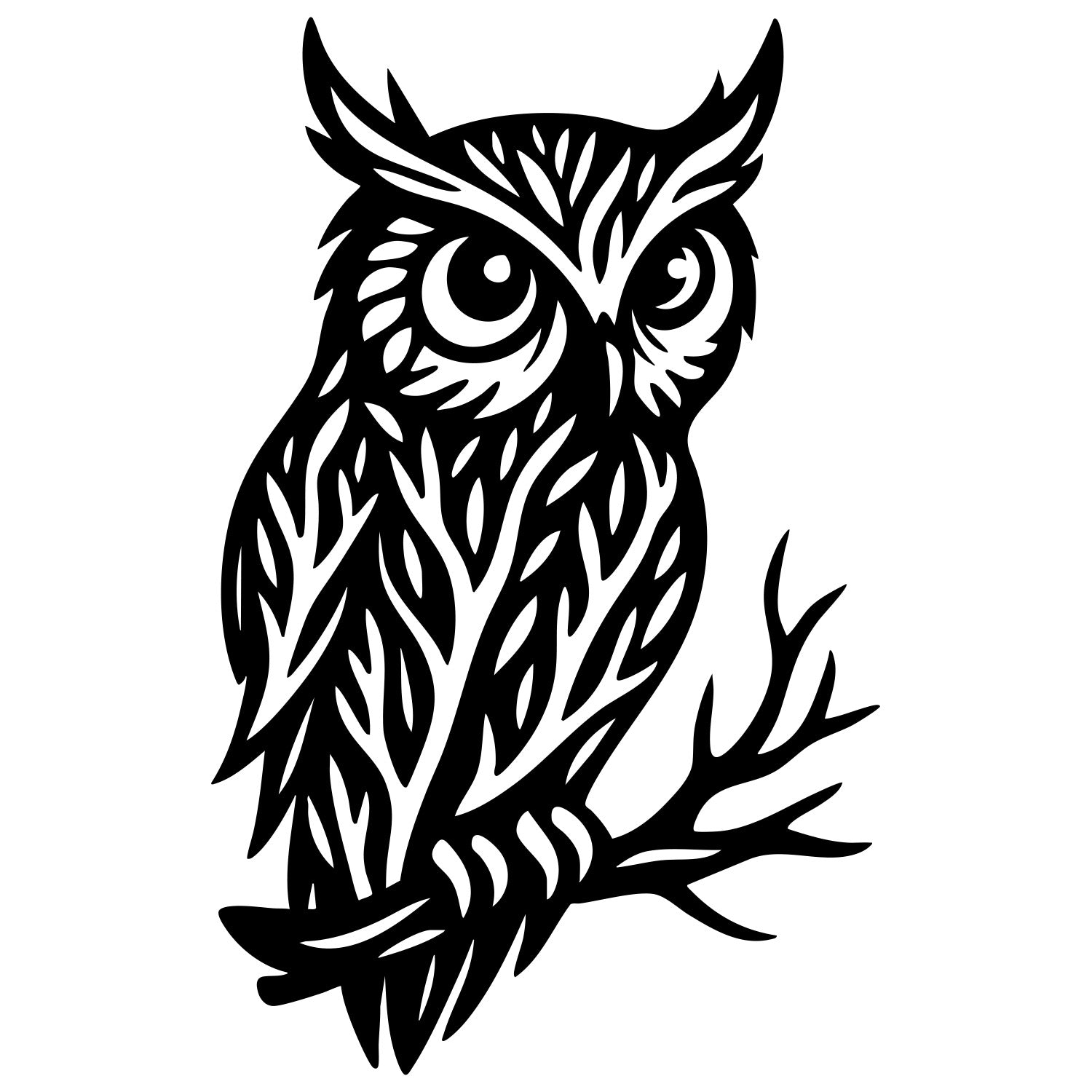 Owl Tree DXF File – CNC Cutting Design | ABOWL269