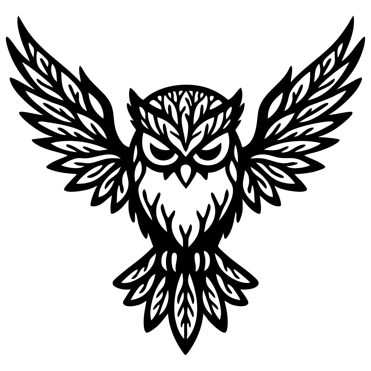 Owl Tree DXF File – CNC Cutting Design | ABOWL279
