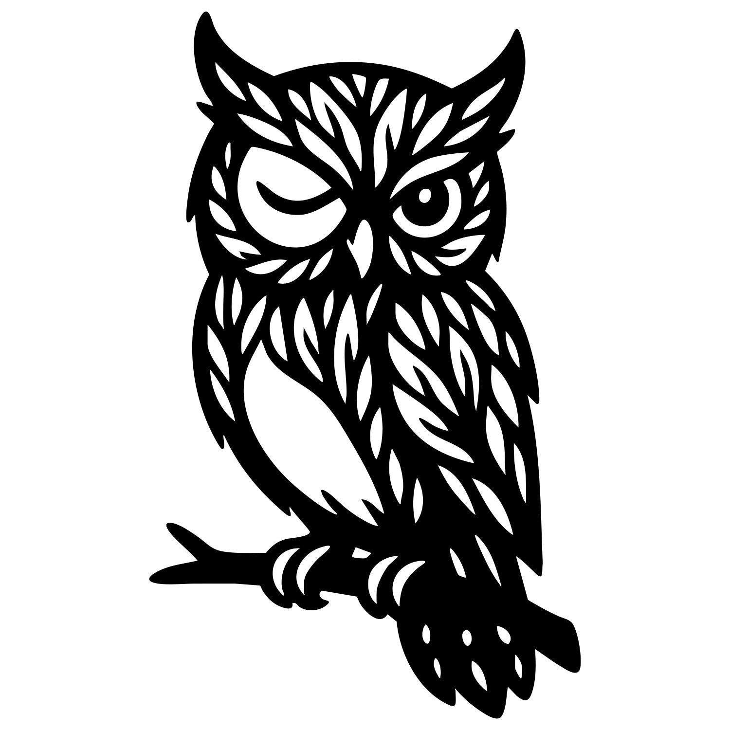 Owl Tree DXF File – CNC Cutting Design | ABOWL285