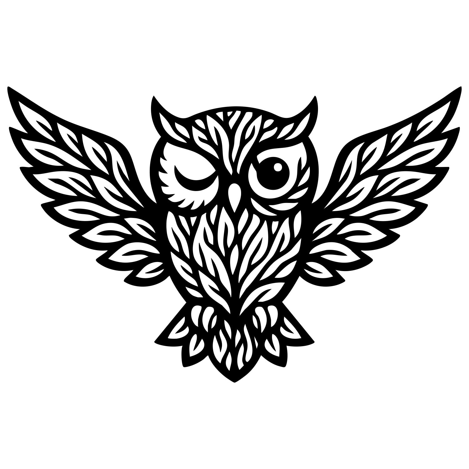 Owl Tree DXF File – CNC Cutting Design | ABOWL287