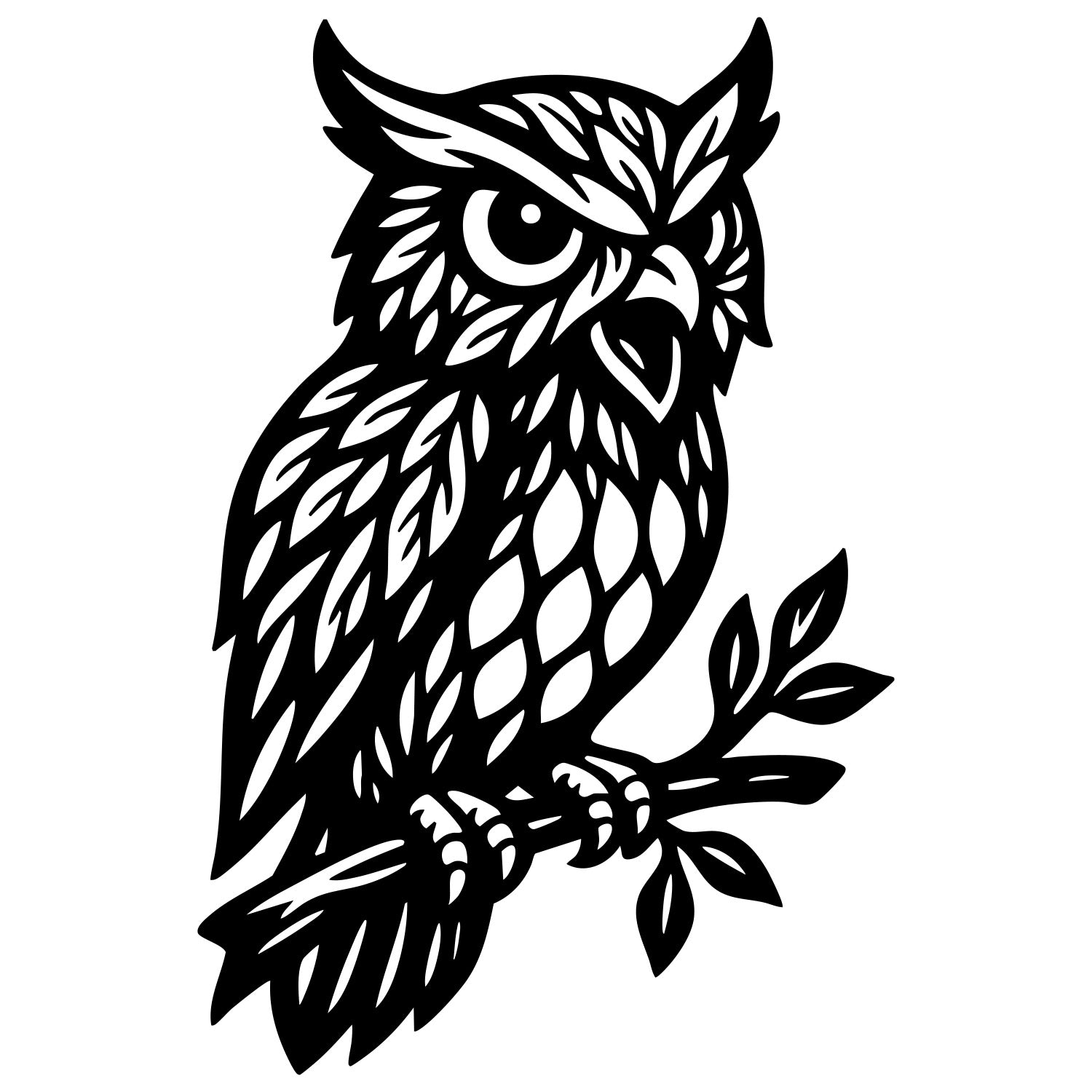 Owl Tree DXF File – CNC Cutting Design | ABOWL289