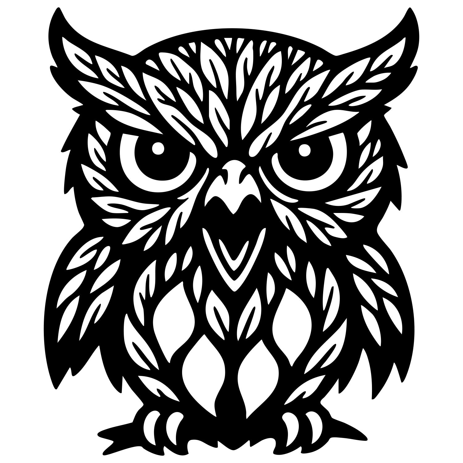 Owl Tree DXF File – CNC Cutting Design | ABOWL292