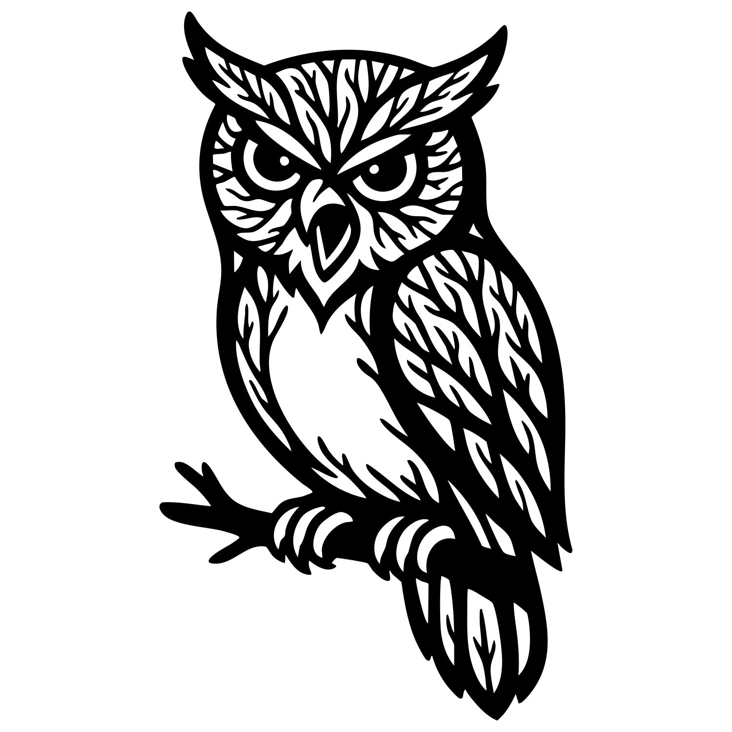 Owl Tree DXF File – CNC Cutting Design | ABOWL293