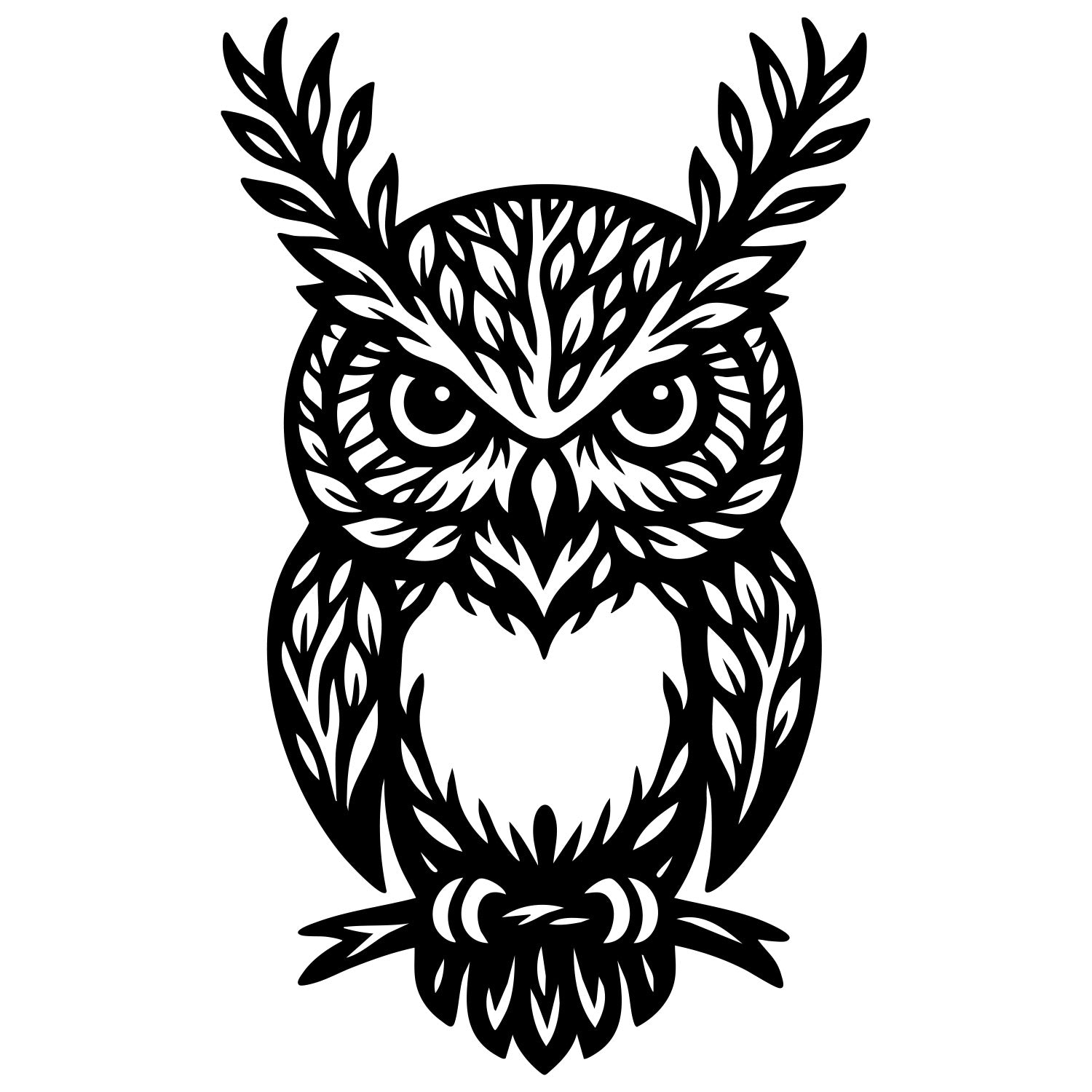 Owl Tree DXF File – CNC Cutting Design | ABOWL294