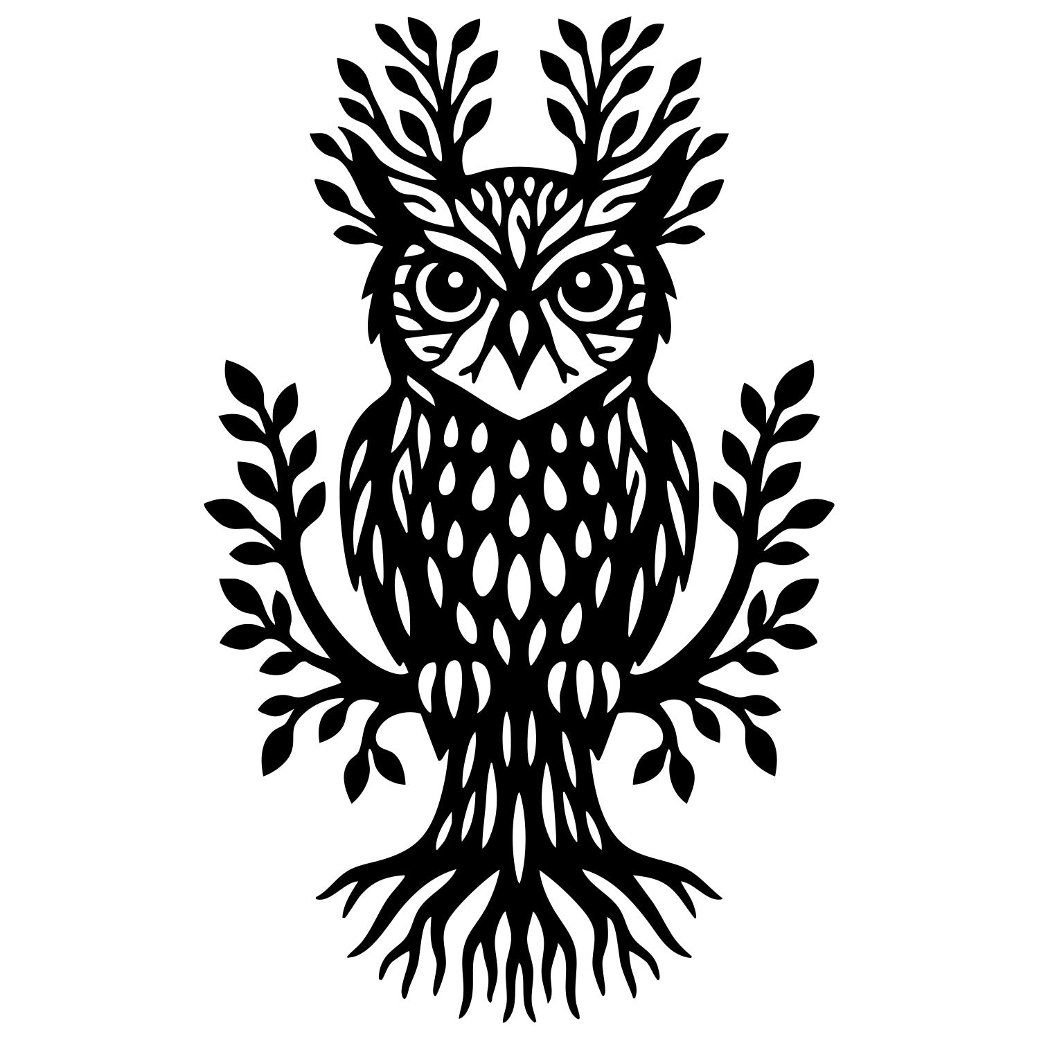Owl Tree DXF File – CNC Cutting Design | ABOWL299
