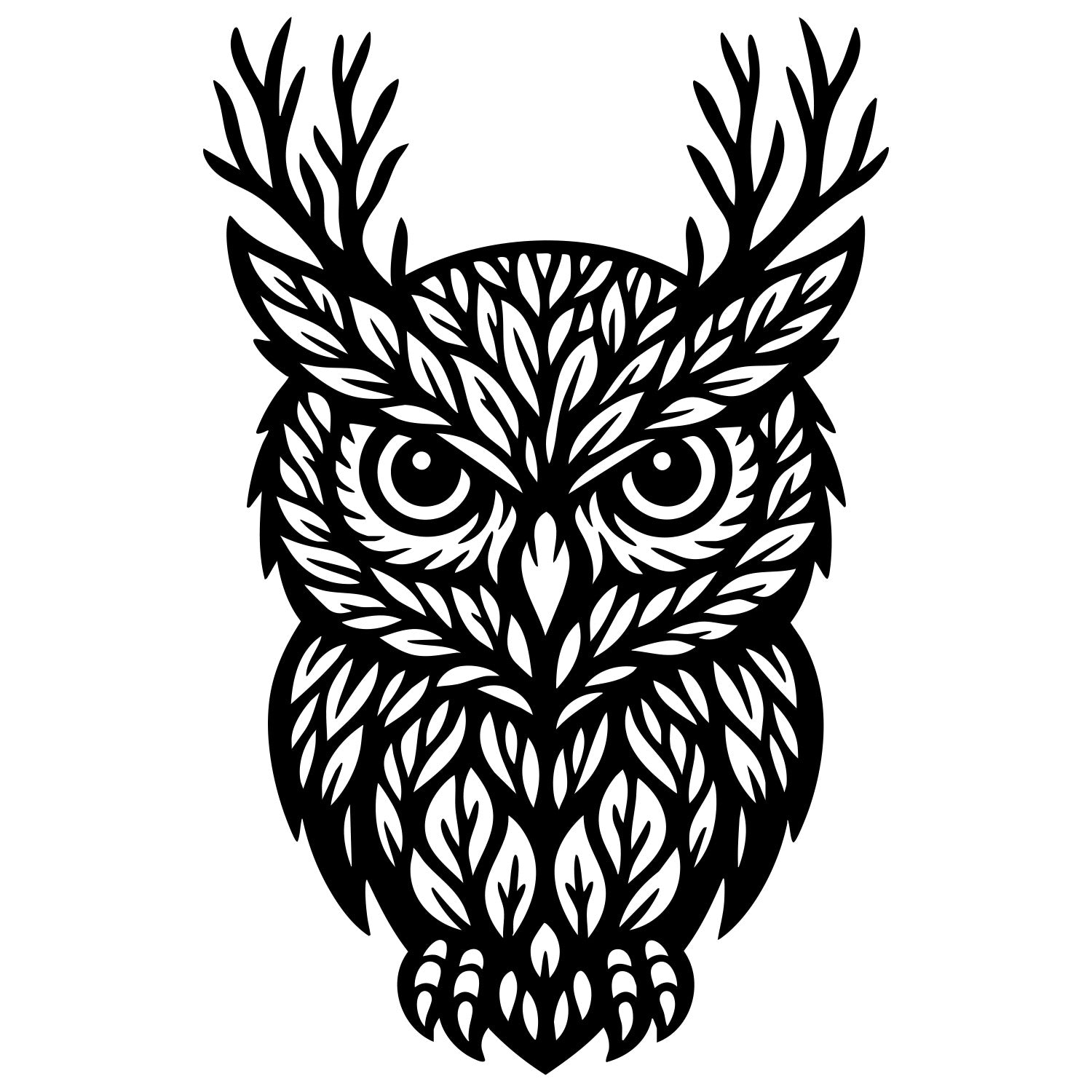 Owl Tree DXF File – CNC Cutting Design | ABOWL300