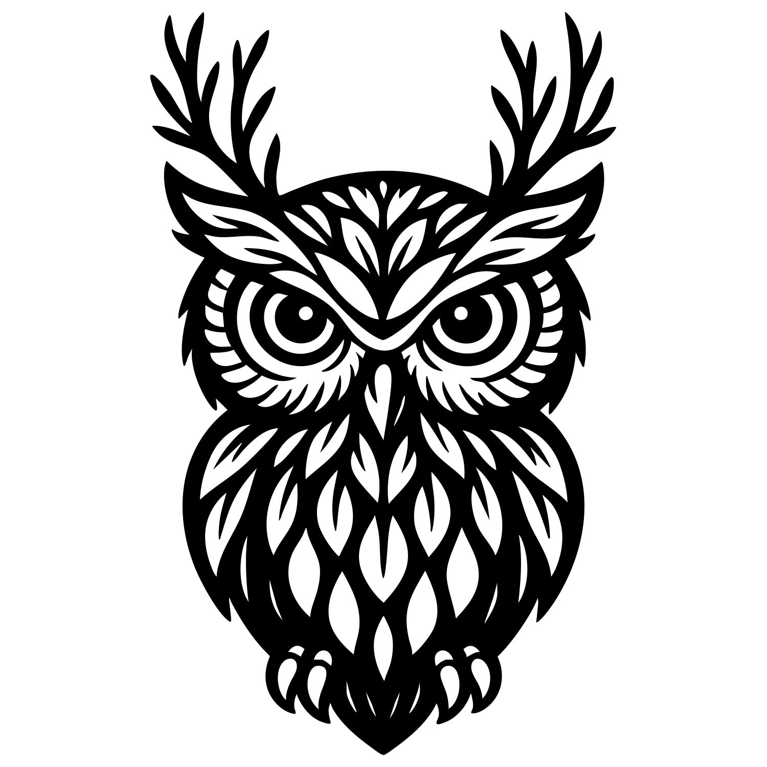 Owl Tree DXF File – CNC Cutting Design | ABOWL301