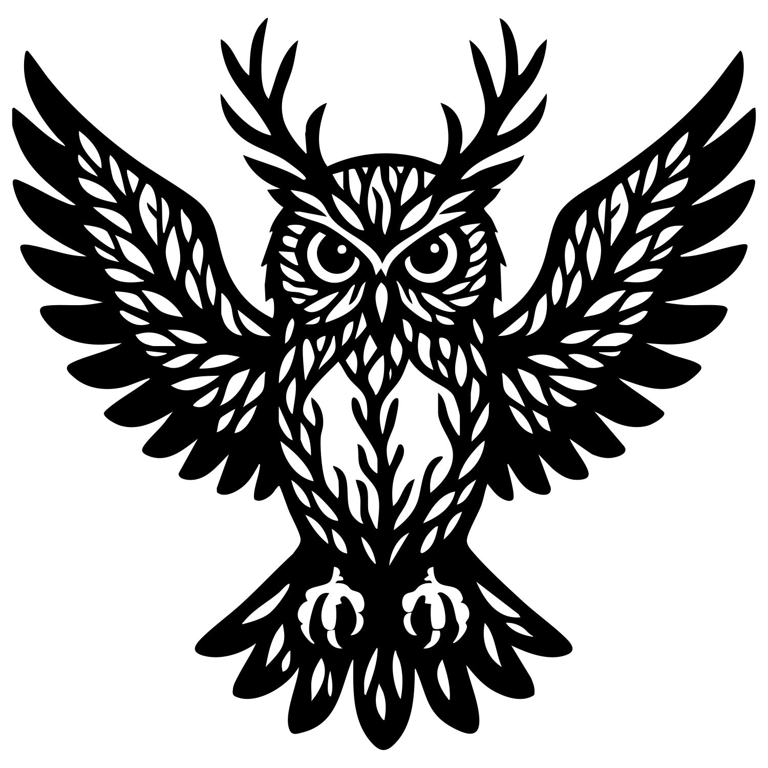 Owl Tree DXF File – CNC Cutting Design | ABOWL302