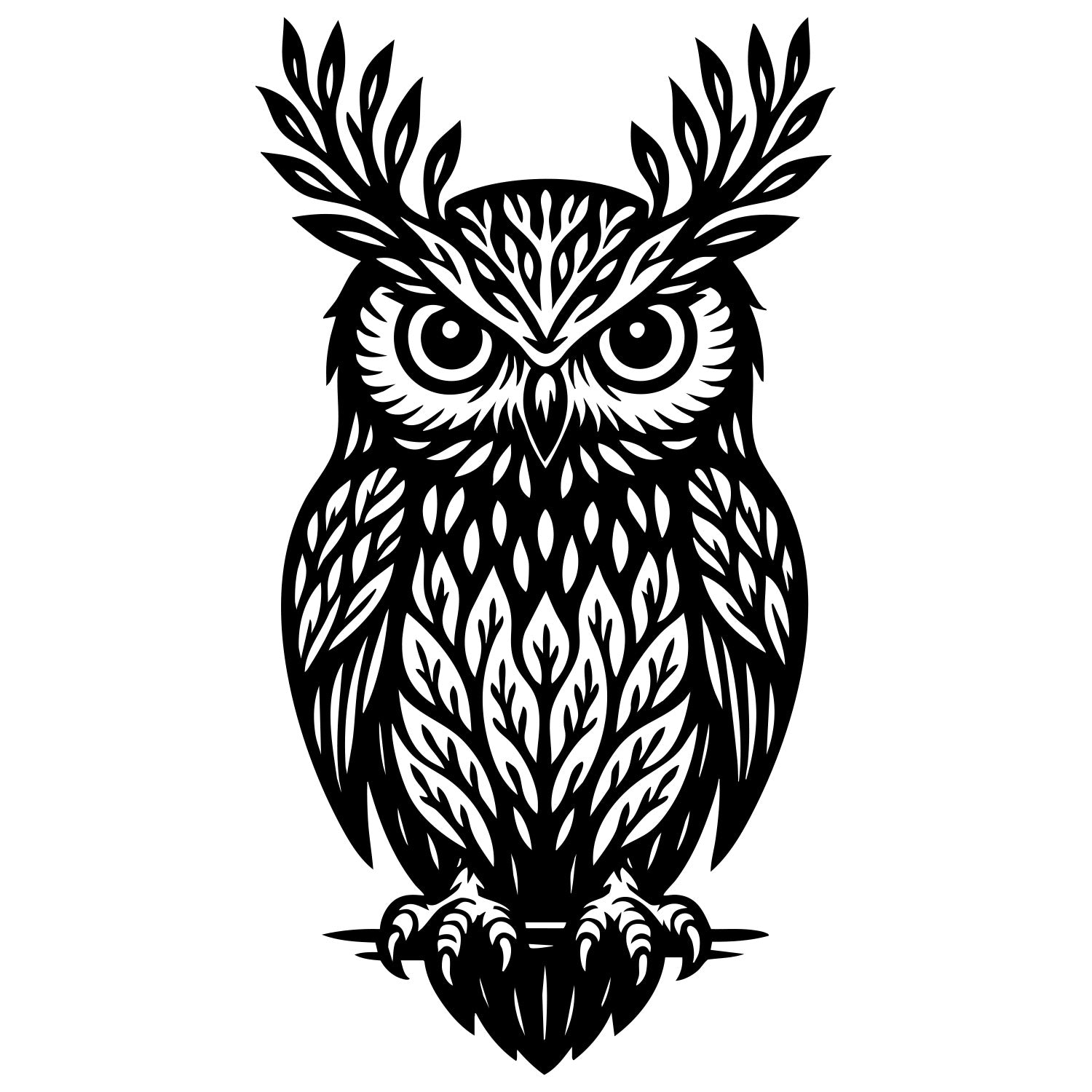 Owl Tree DXF File – CNC Cutting Design | ABOWL304
