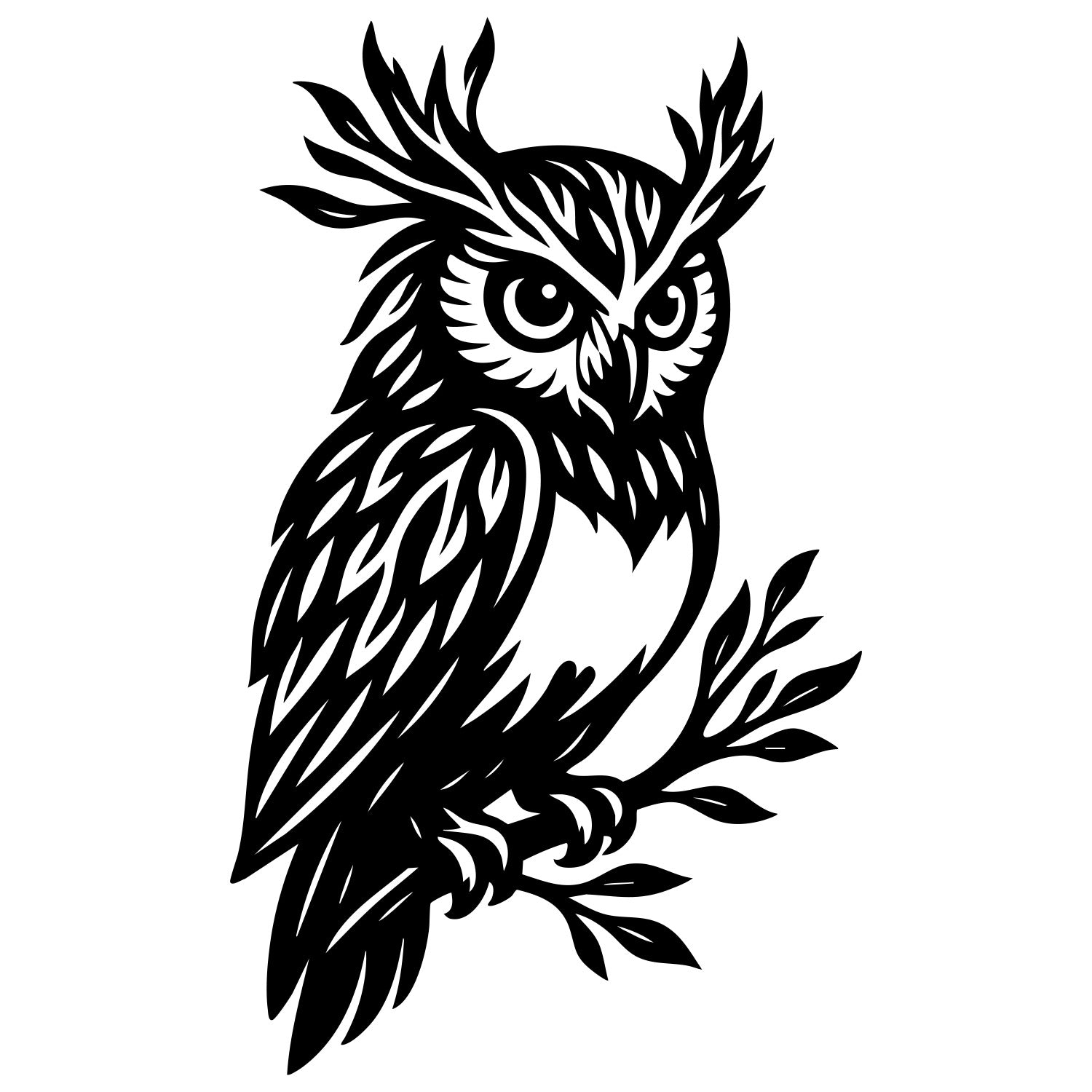 Owl Tree DXF File – CNC Cutting Design | ABOWL305