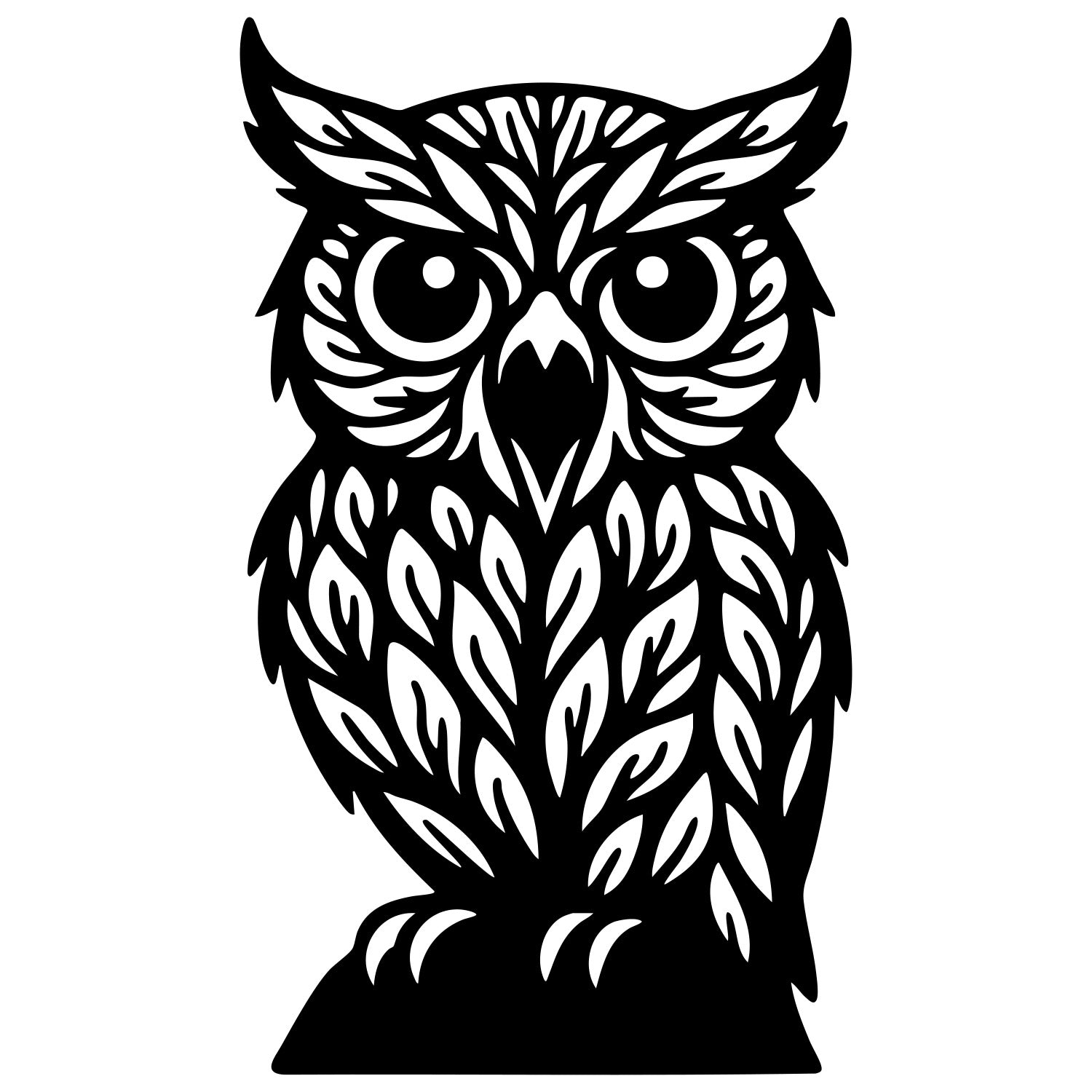Owl Tree DXF File – CNC Cutting Design | ABOWL309