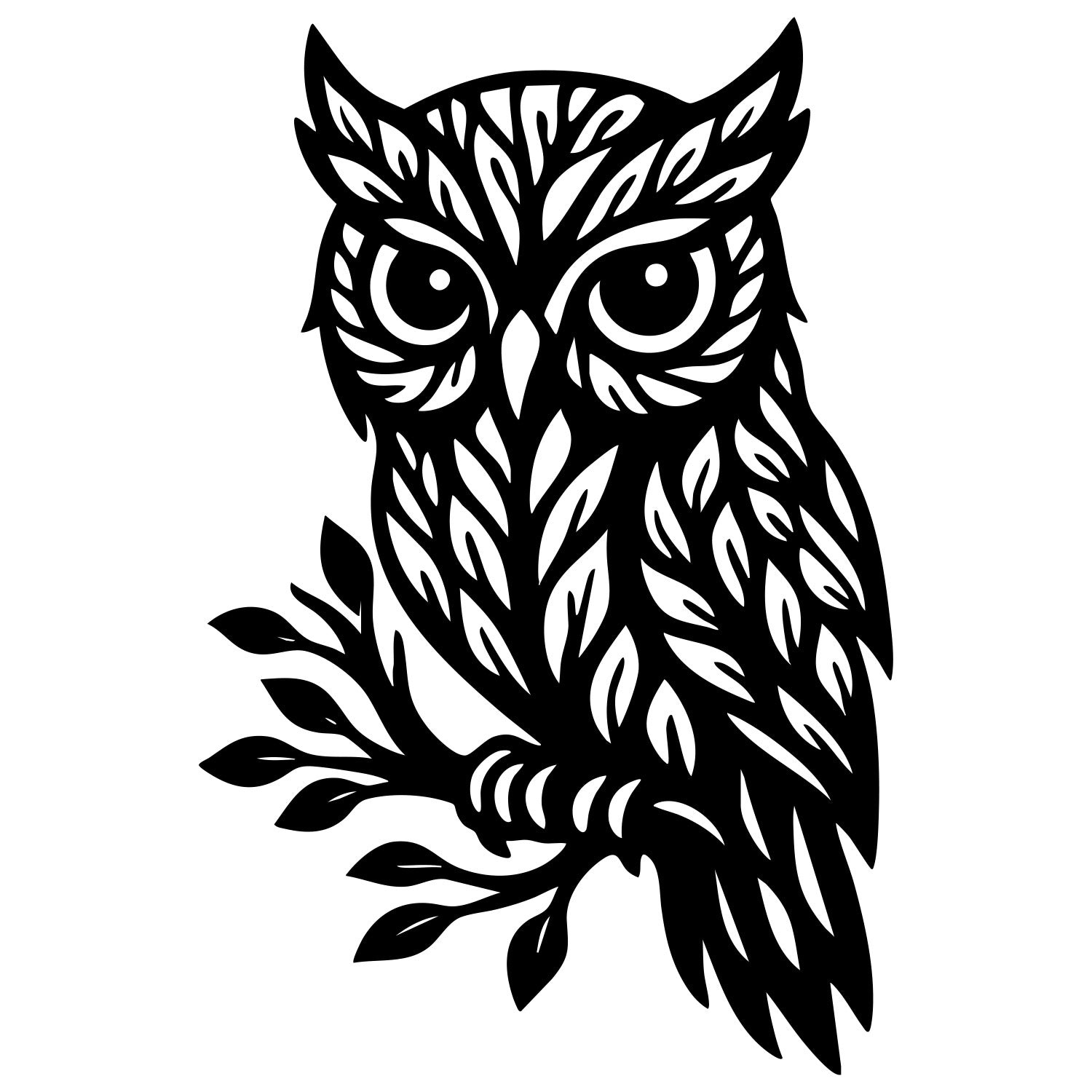Owl Tree DXF File – CNC Cutting Design | ABOWL310