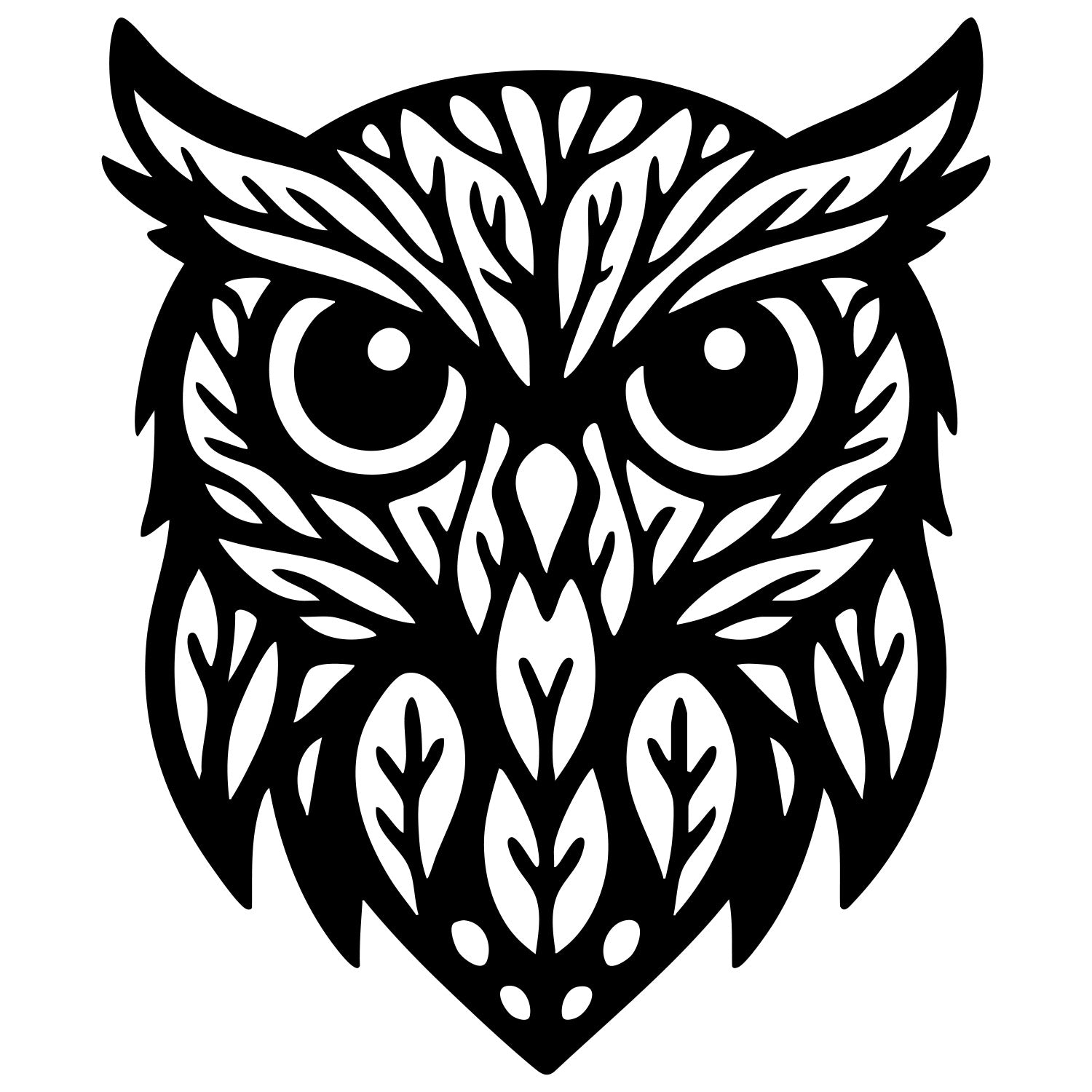 Owl Tree Head DXF File – CNC Cutting Design | ABOWL153