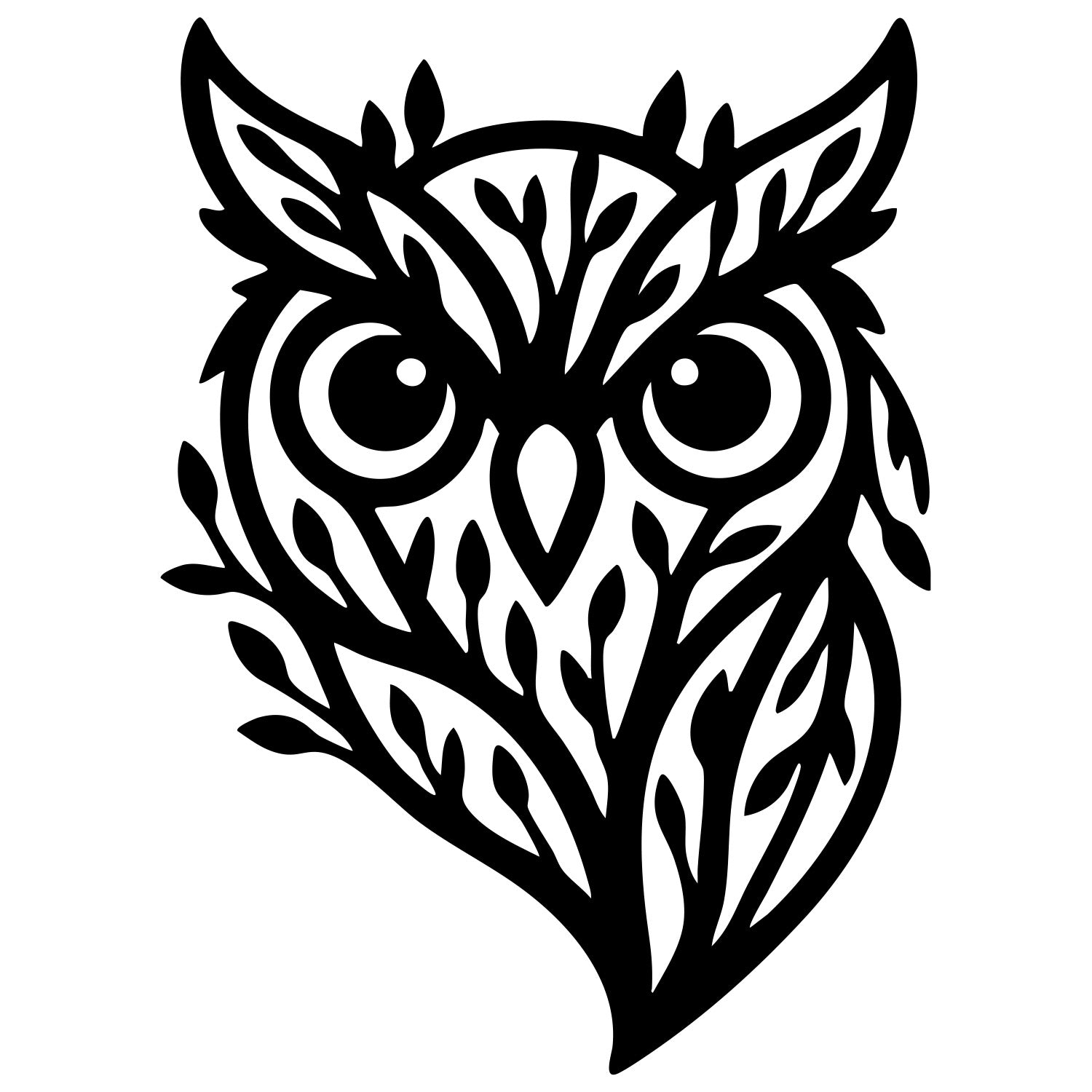 Owl Tree Head DXF File – CNC Cutting Design | ABOWL154