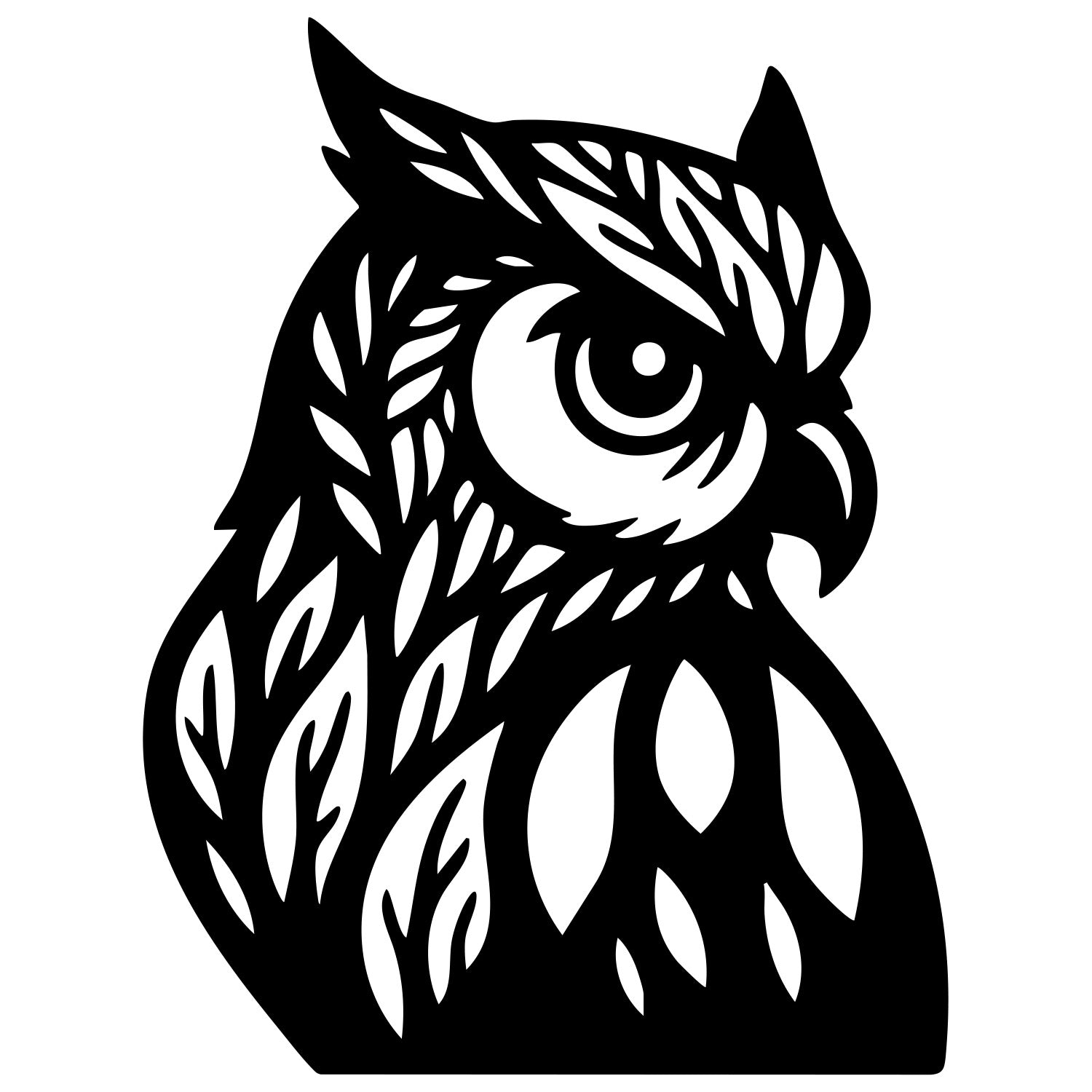 Owl Tree Head DXF File – CNC Cutting Design | ABOWL155