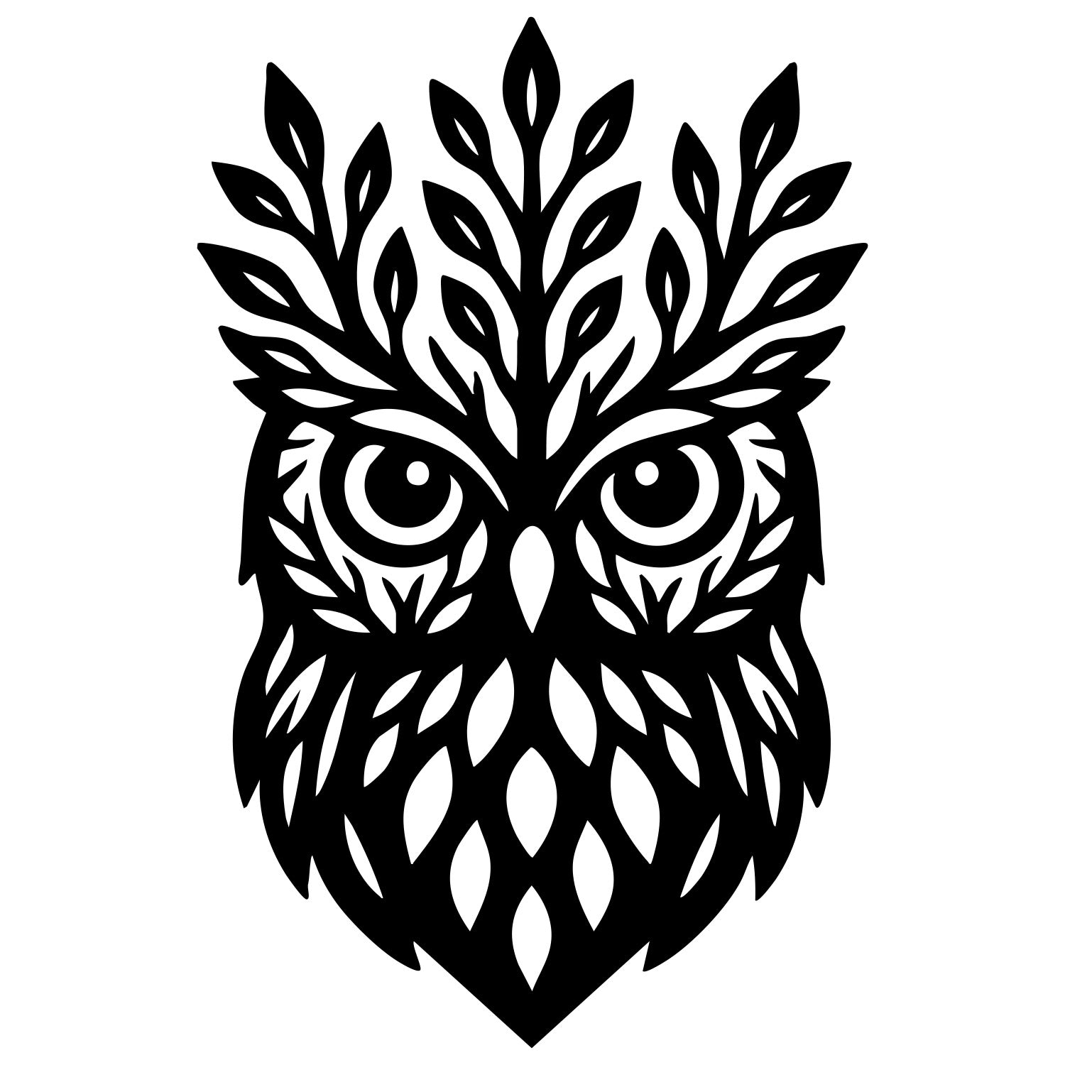 Owl Tree Head DXF File – CNC Cutting Design | ABOWL157