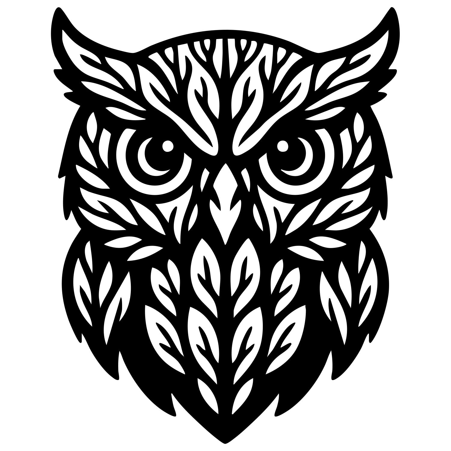 Owl Tree Head DXF File – CNC Cutting Design | ABOWL161