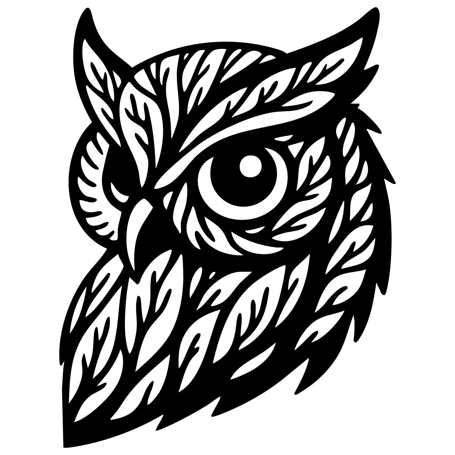 Owl Tree Head DXF File – CNC Cutting Design | ABOWL162
