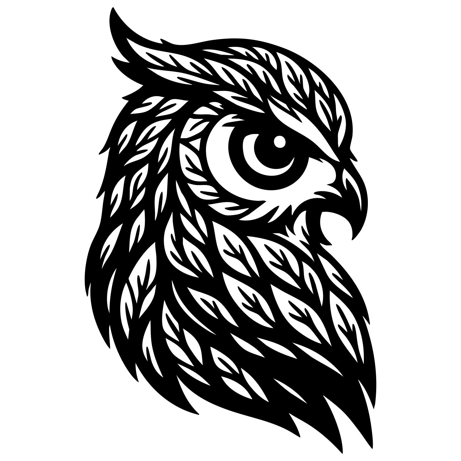 Owl Tree Head DXF File – CNC Cutting Design | ABOWL164