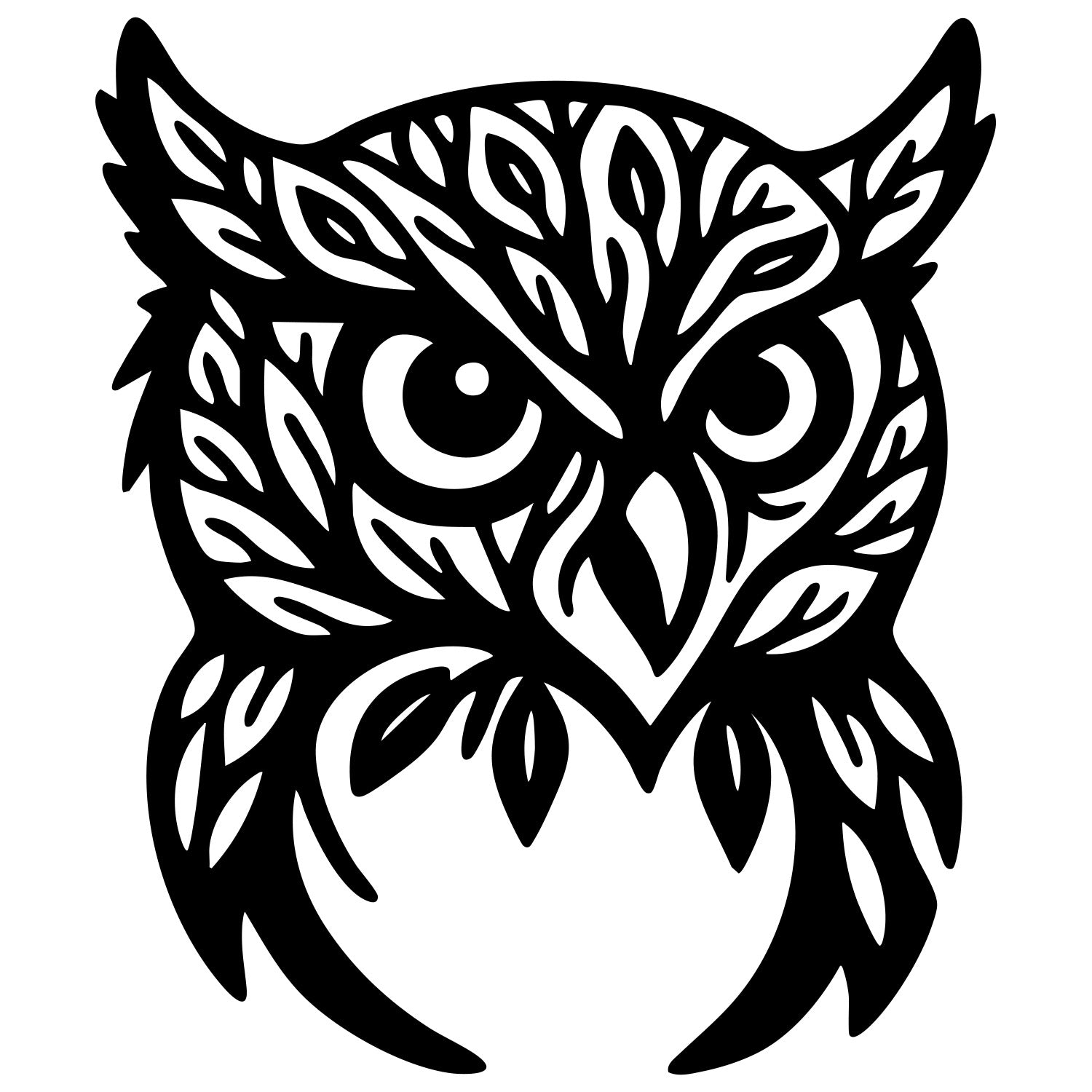 Owl Tree Head DXF File – CNC Cutting Design | ABOWL168