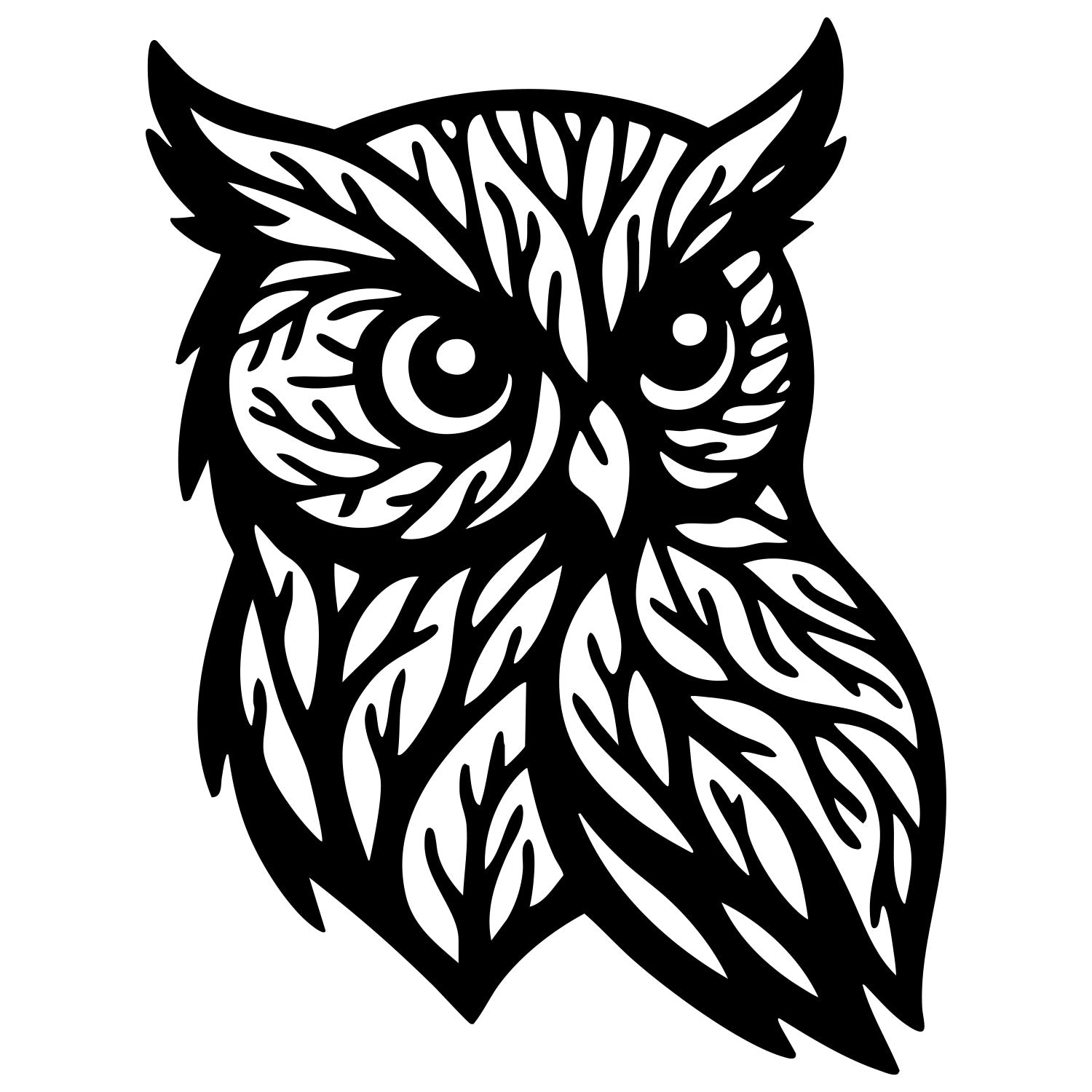 Owl Tree Head DXF File – CNC Cutting Design | ABOWL169