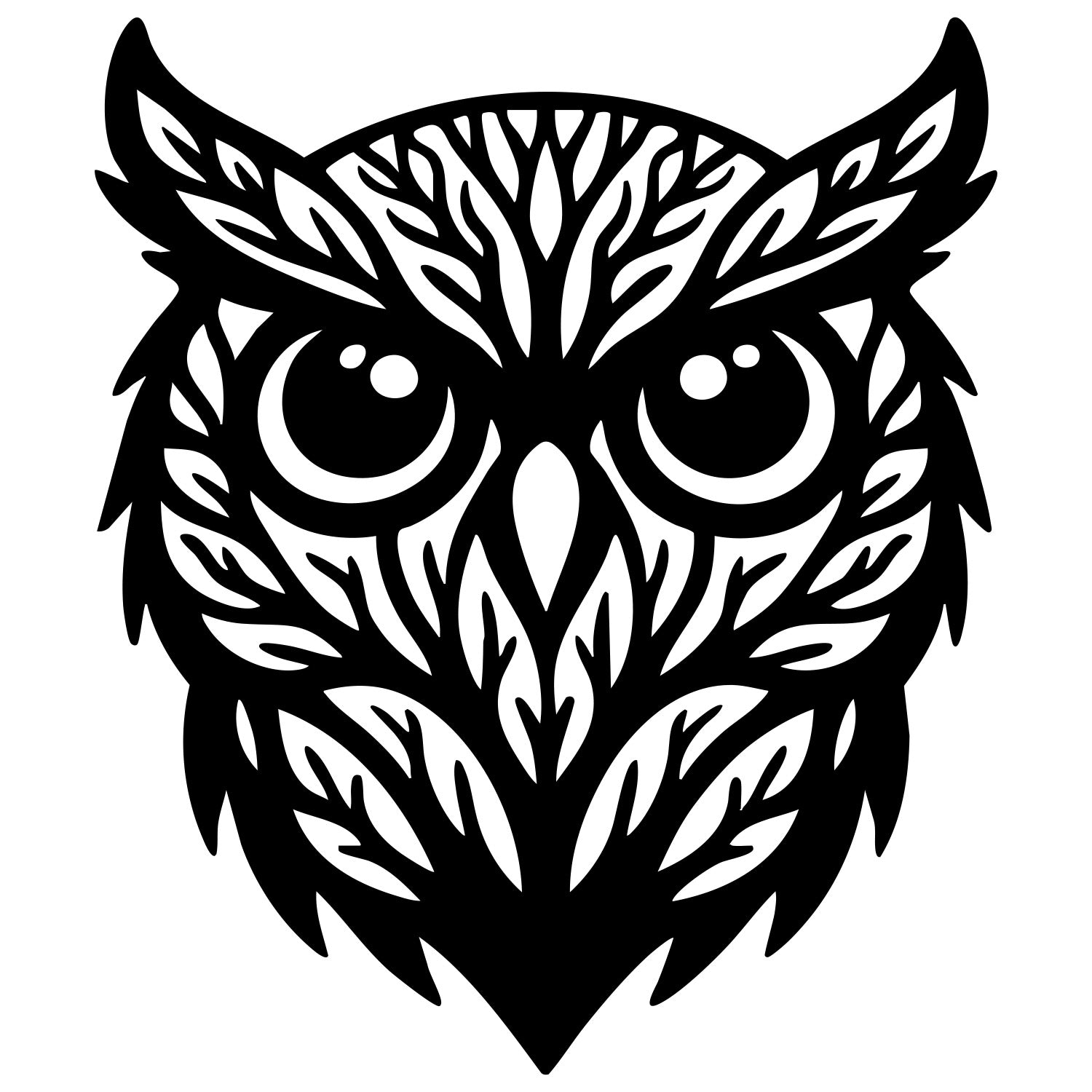 Owl Tree Head DXF File – CNC Cutting Design | ABOWL173