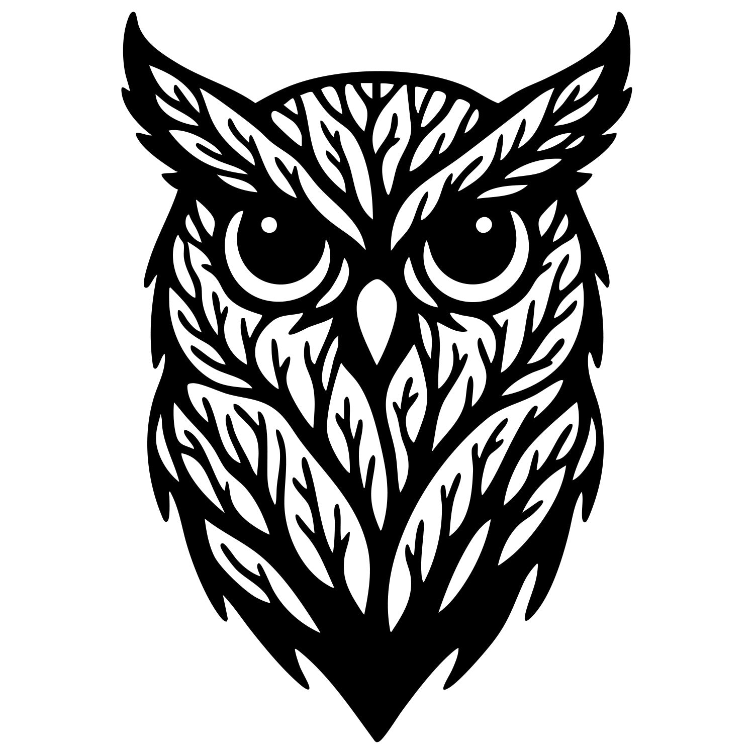 Owl Tree Head DXF File – CNC Cutting Design | ABOWL174