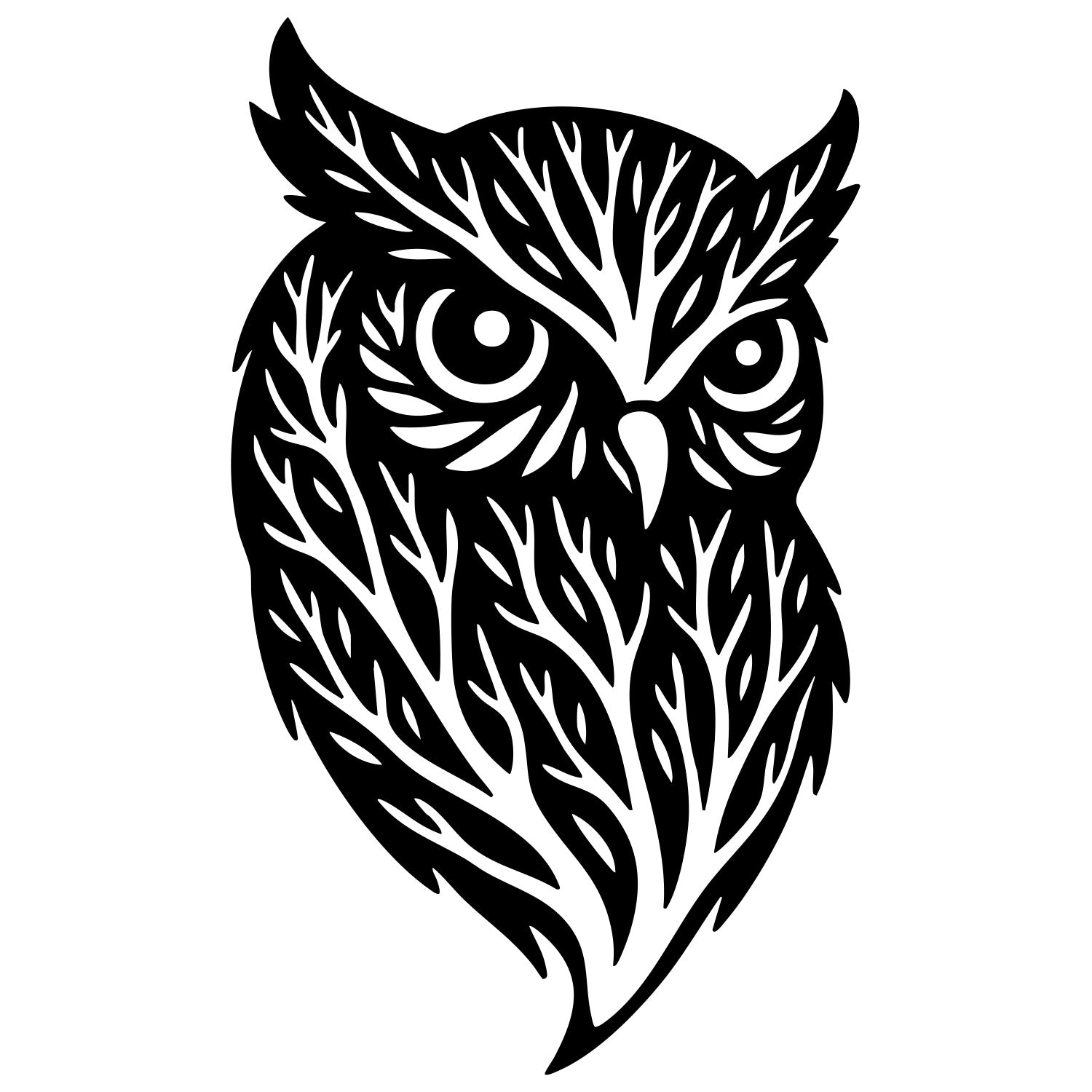 Owl Tree Head DXF File – CNC Cutting Design | ABOWL175