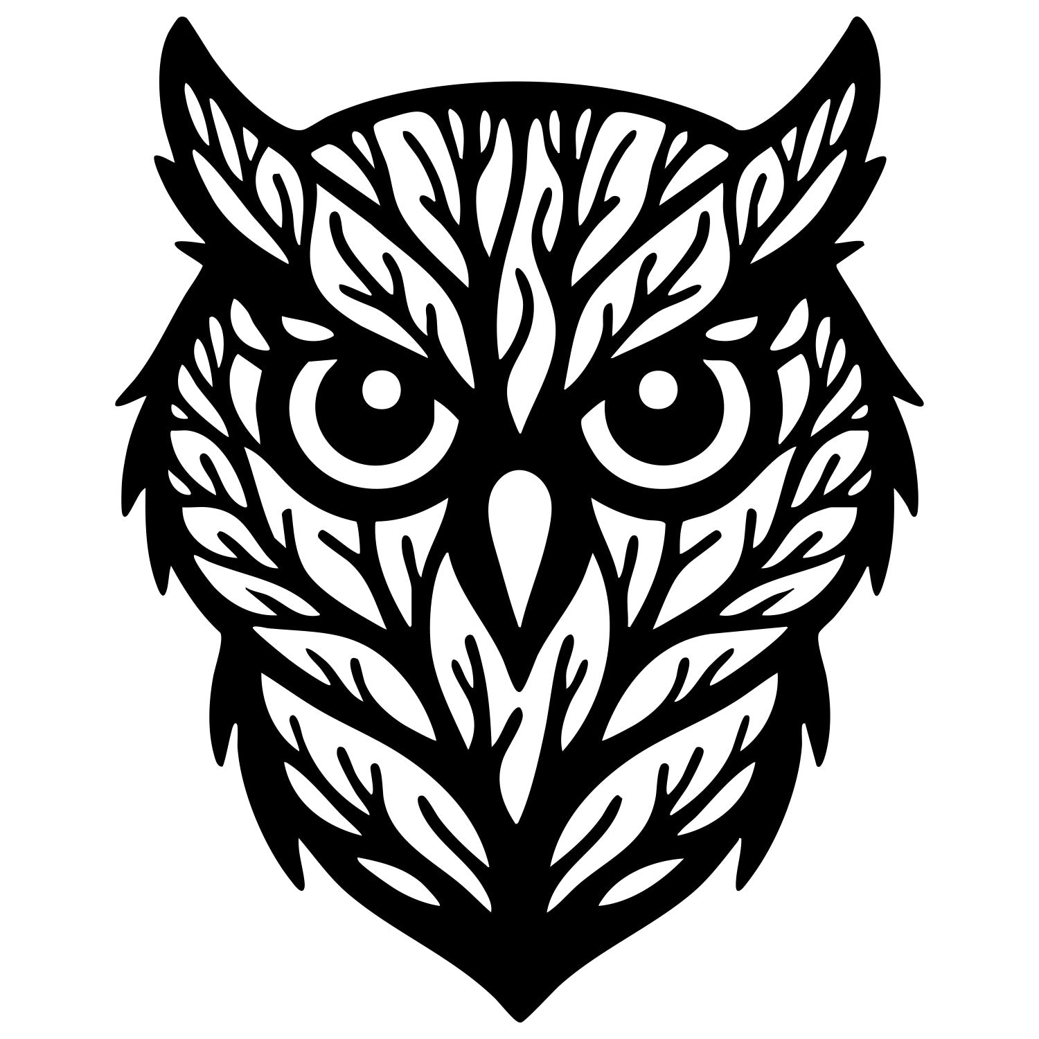 Owl Tree Head DXF File – CNC Cutting Design | ABOWL177