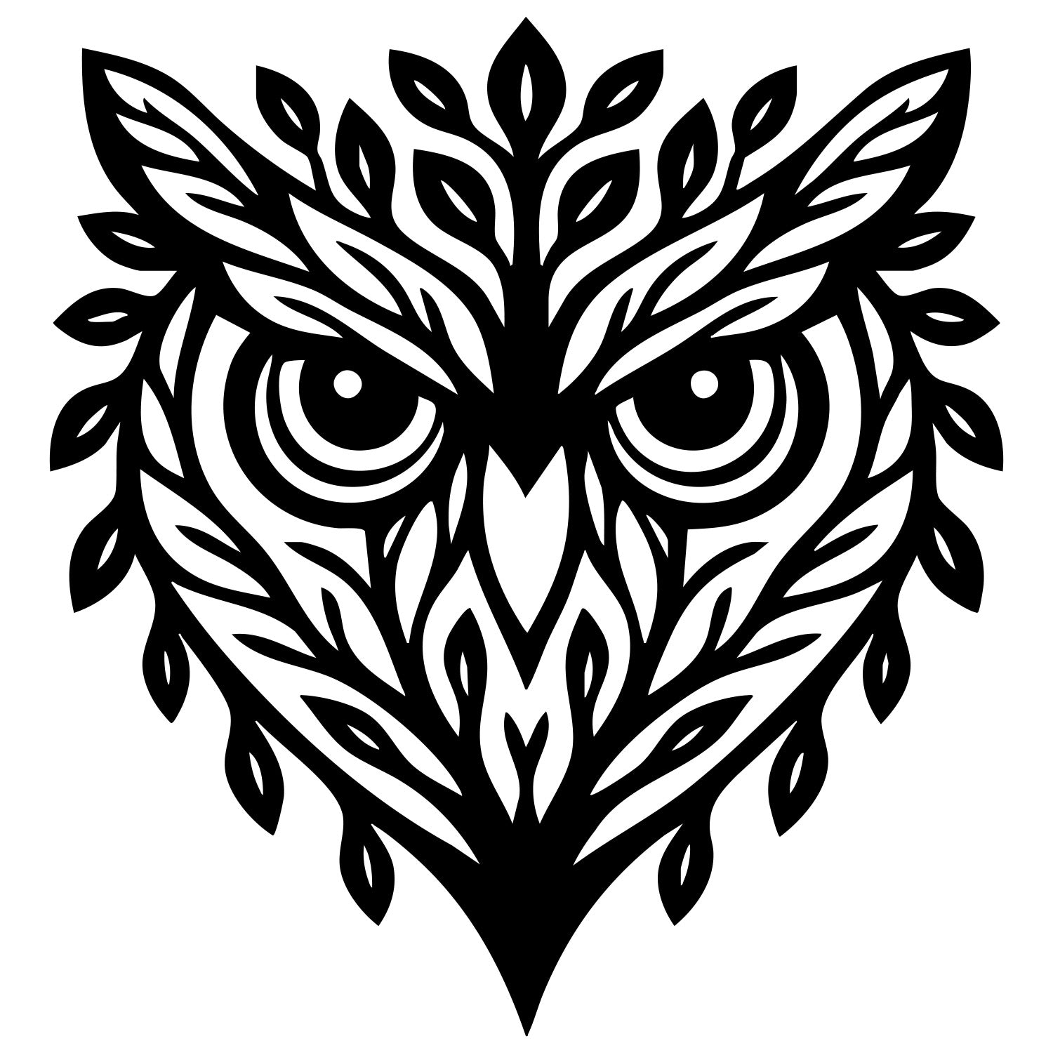 Owl Tree Head DXF File – CNC Cutting Design | ABOWL178