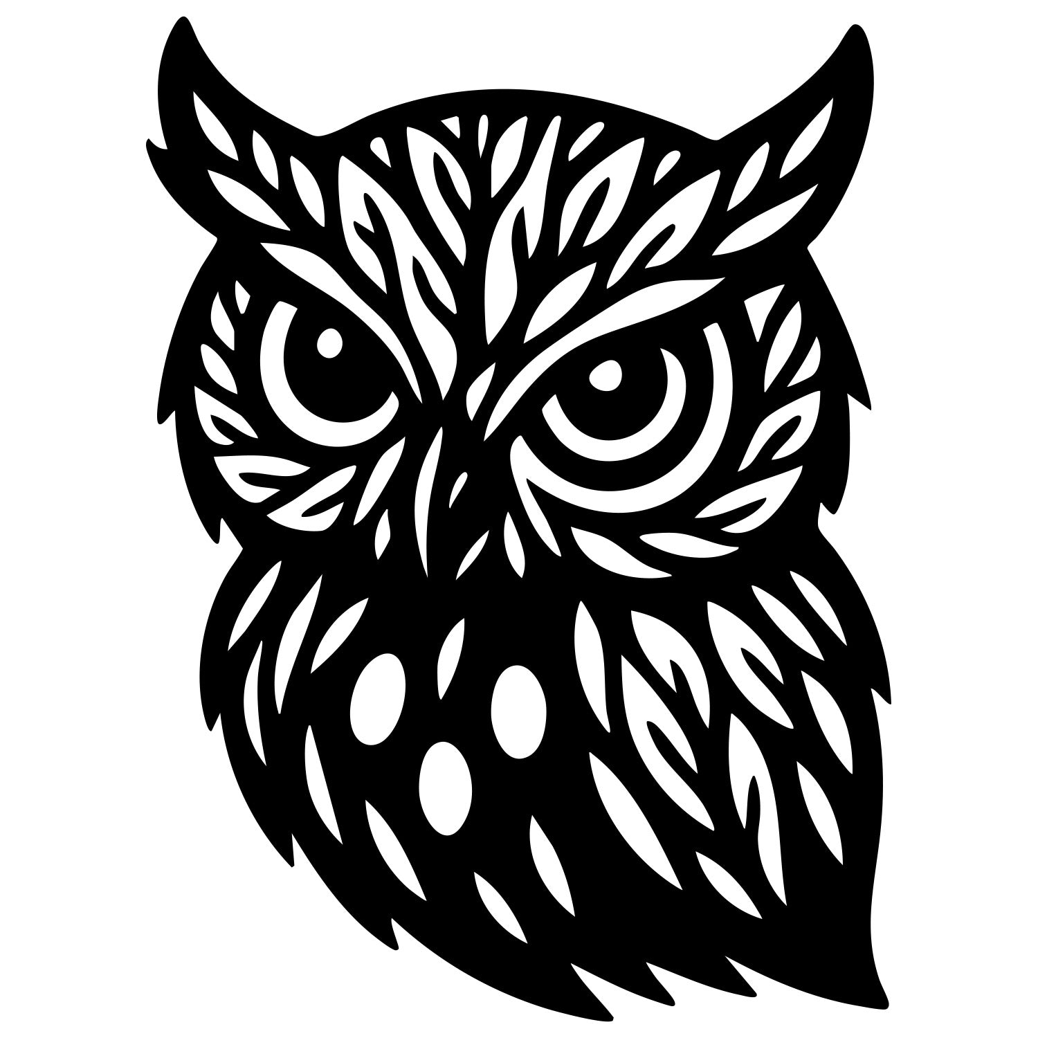 Owl Tree Head DXF File – CNC Cutting Design | ABOWL182