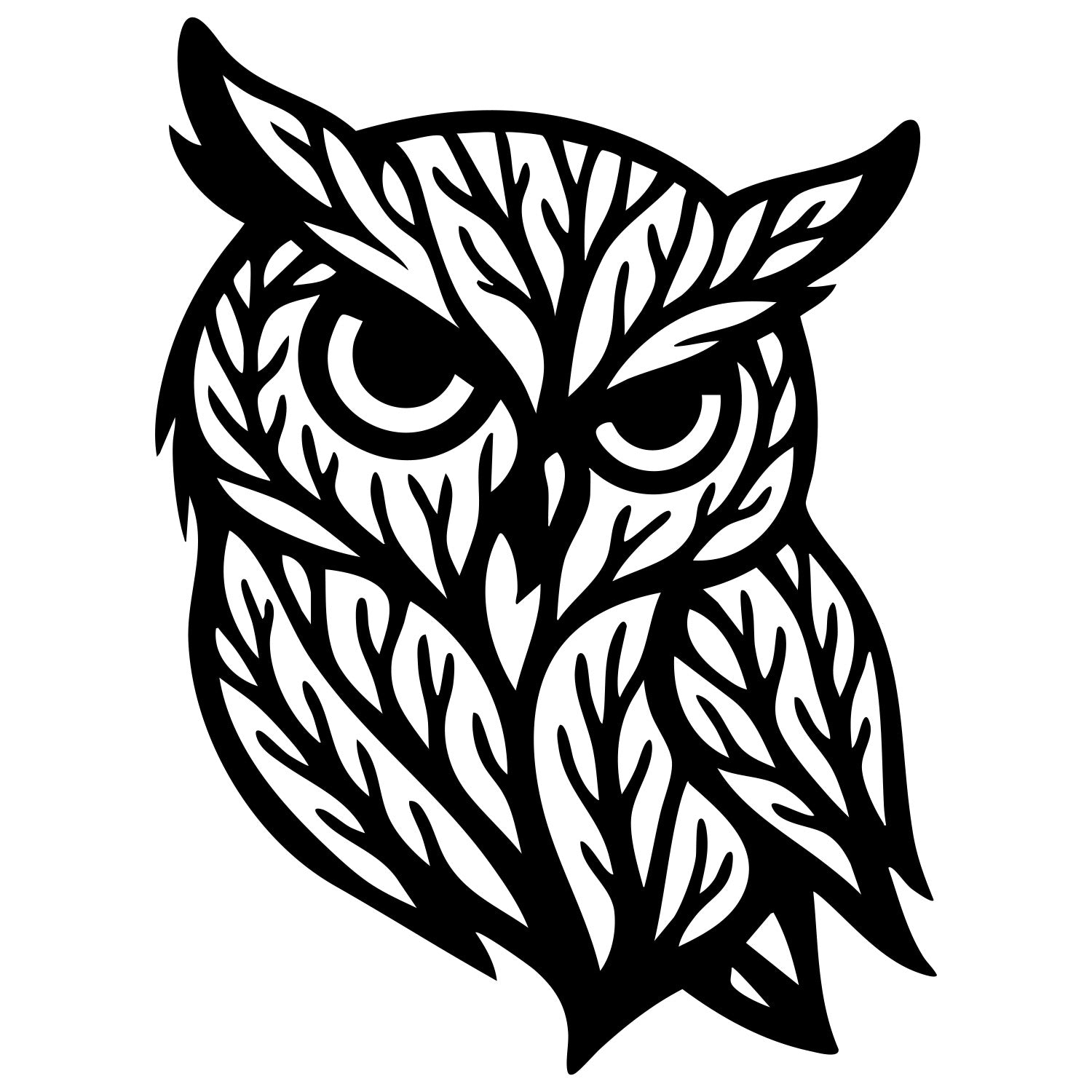 Owl Tree Head DXF File – CNC Cutting Design | ABOWL183