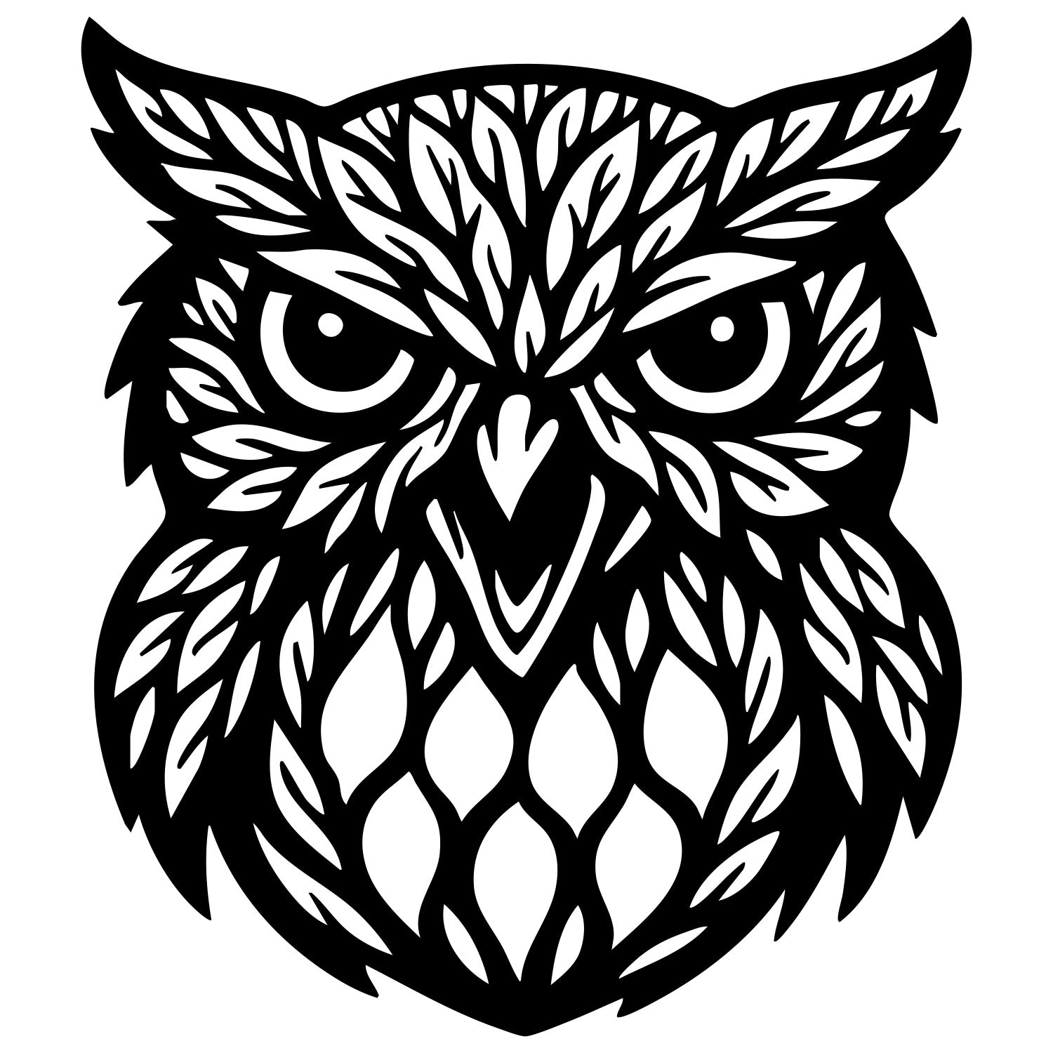 Owl Tree Head DXF File – CNC Cutting Design | ABOWL185