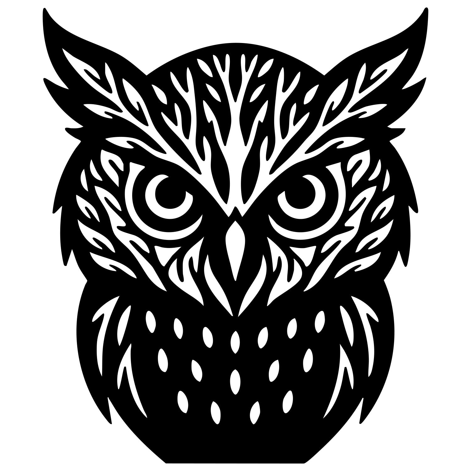 Owl Tree Head DXF File – CNC Cutting Design | ABOWL186