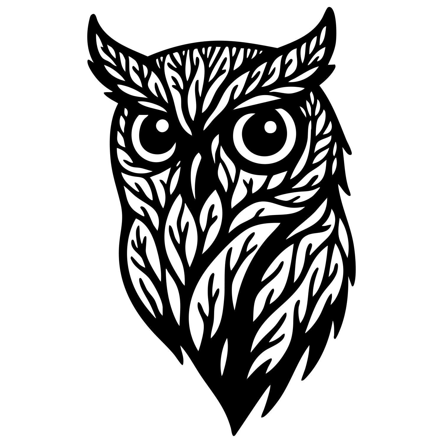 Owl Tree Head DXF File – CNC Cutting Design | ABOWL193