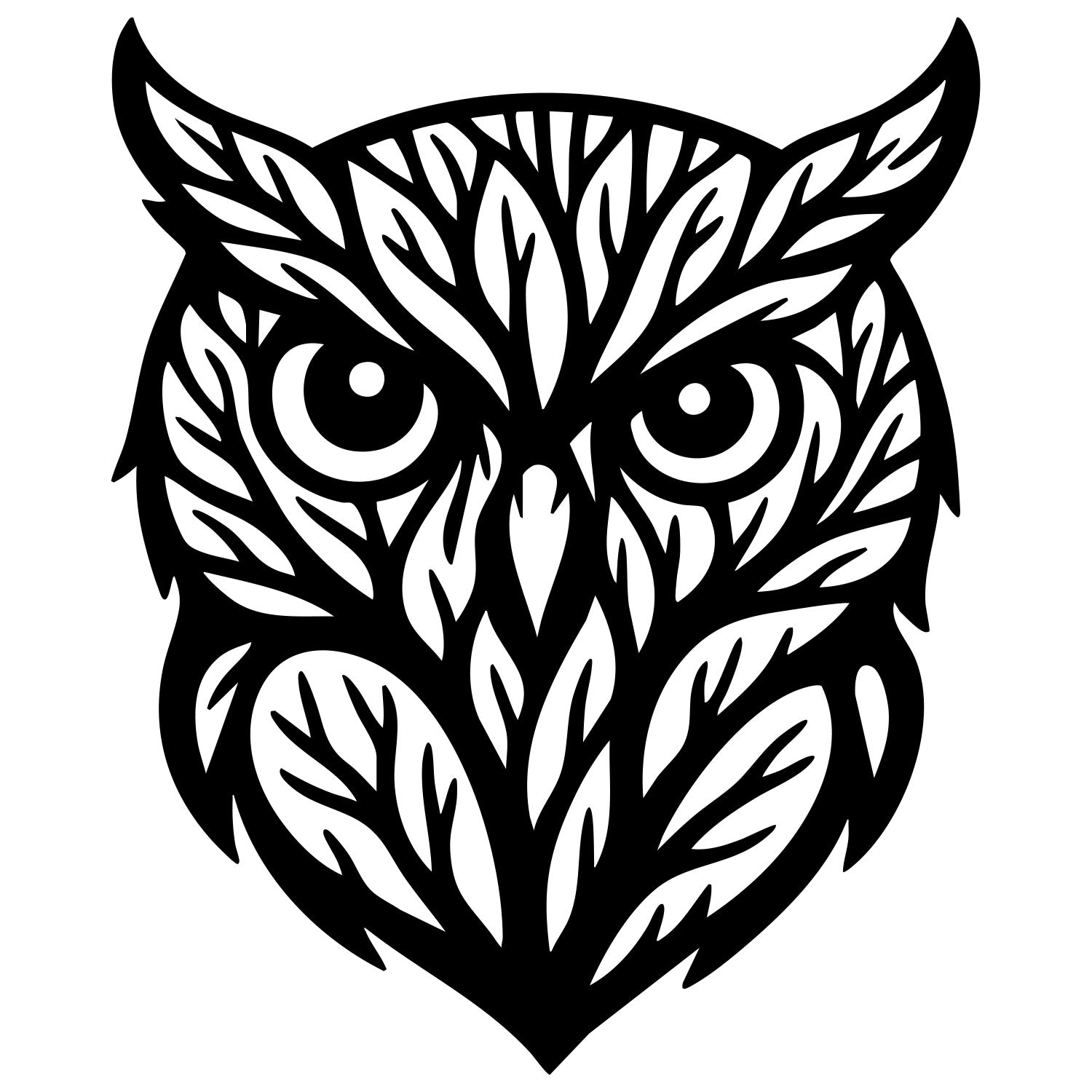 Owl Tree Head DXF File – CNC Cutting Design | ABOWL197