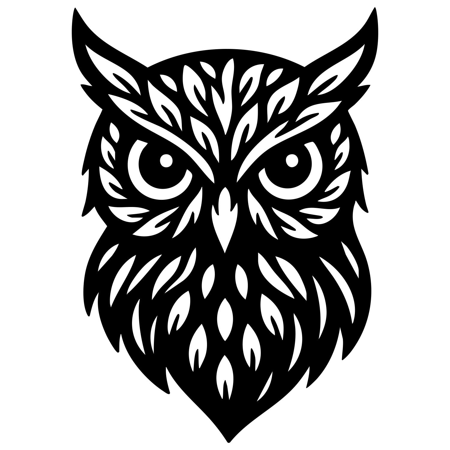 Owl Tree Head DXF File – CNC Cutting Design | ABOWL201