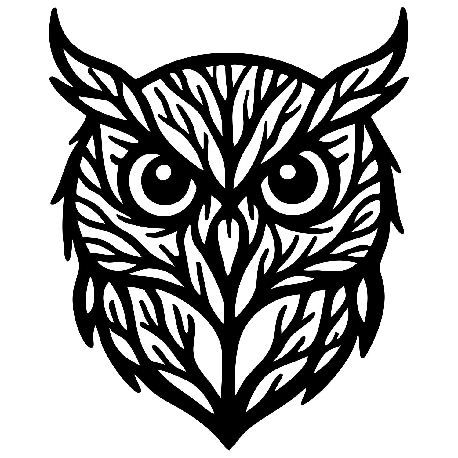 Owl Tree Head DXF File – CNC Cutting Design | ABOWL203