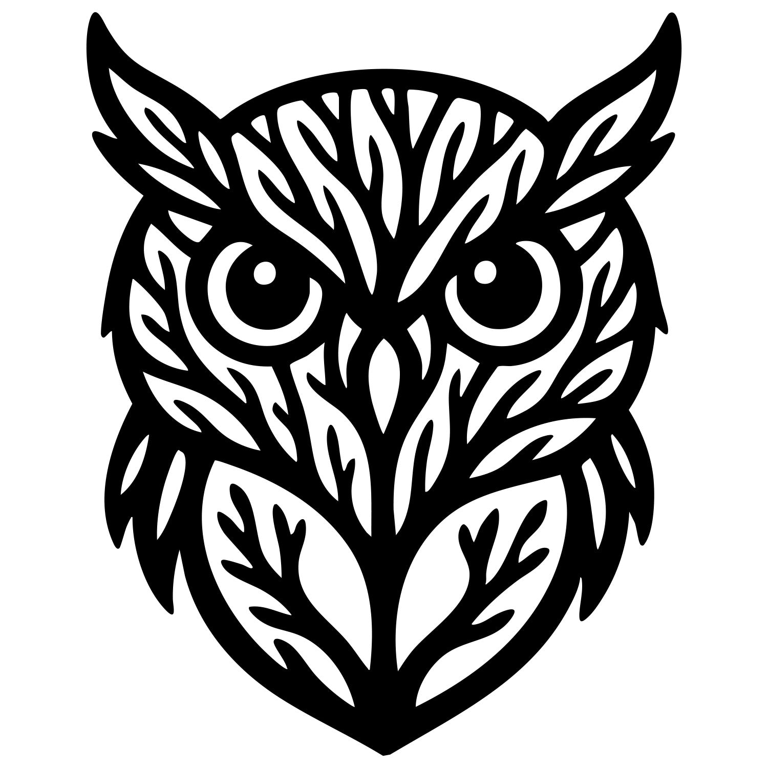 Owl Tree Head DXF File – CNC Cutting Design | ABOWL205