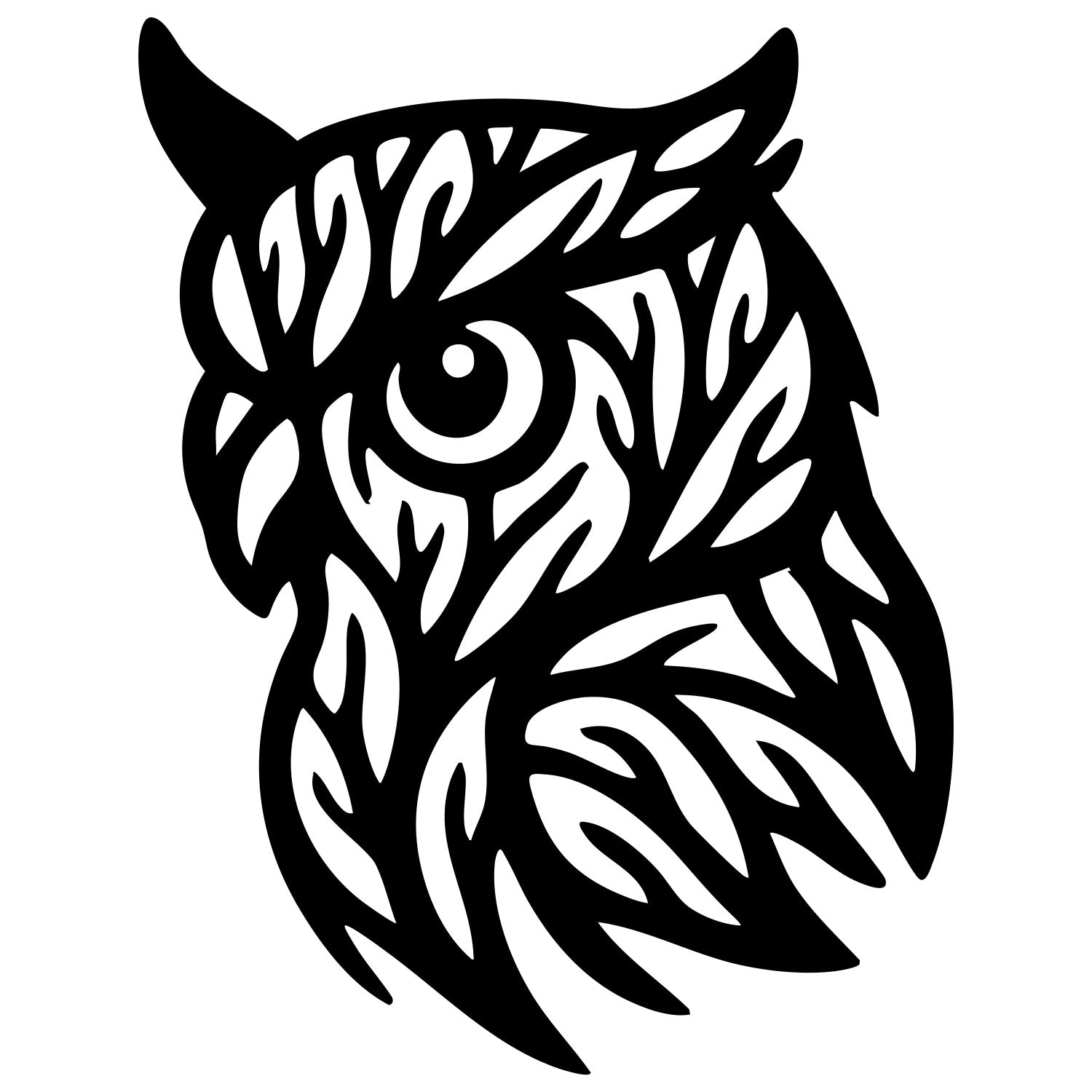 Owl Tree Head DXF File – CNC Cutting Design | ABOWL206