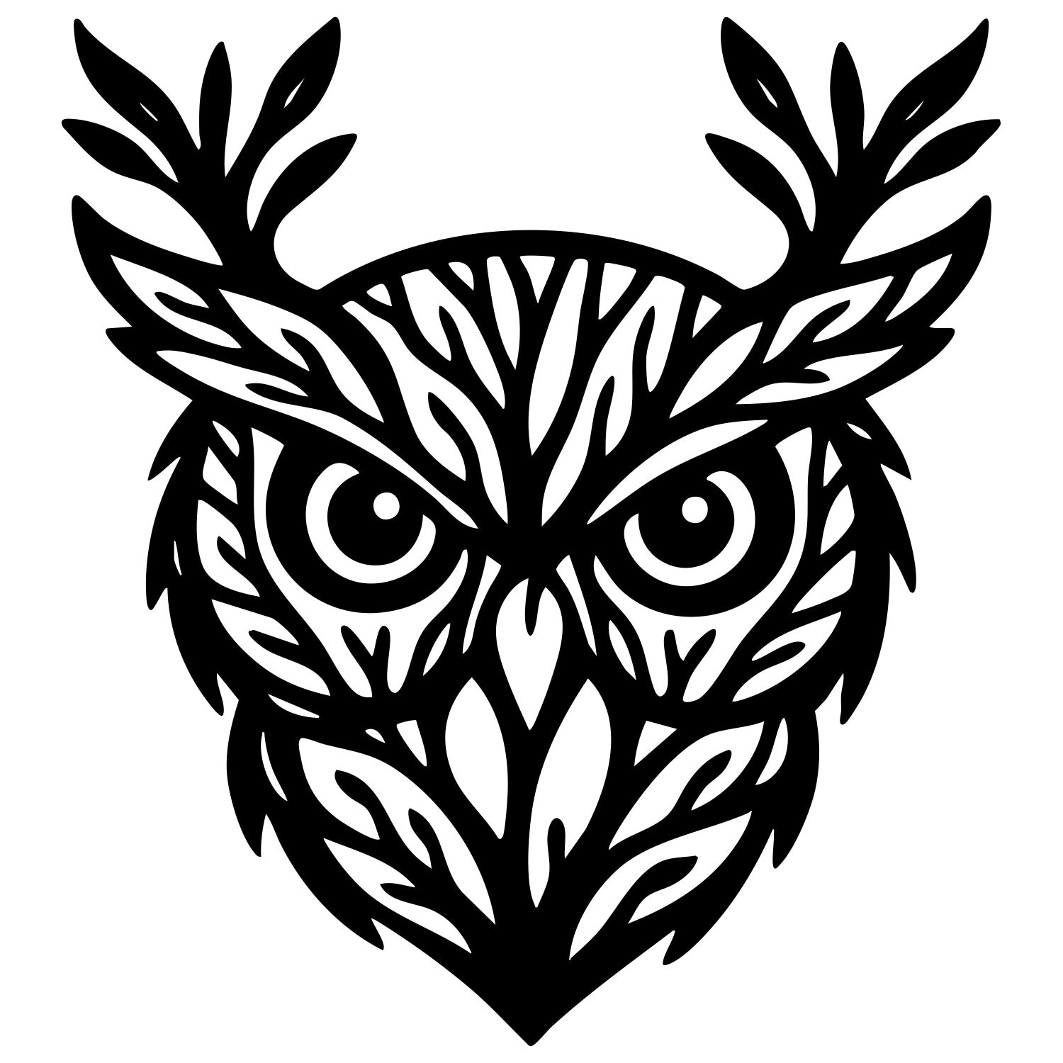 Owl Tree Head DXF File – CNC Cutting Design | ABOWL208