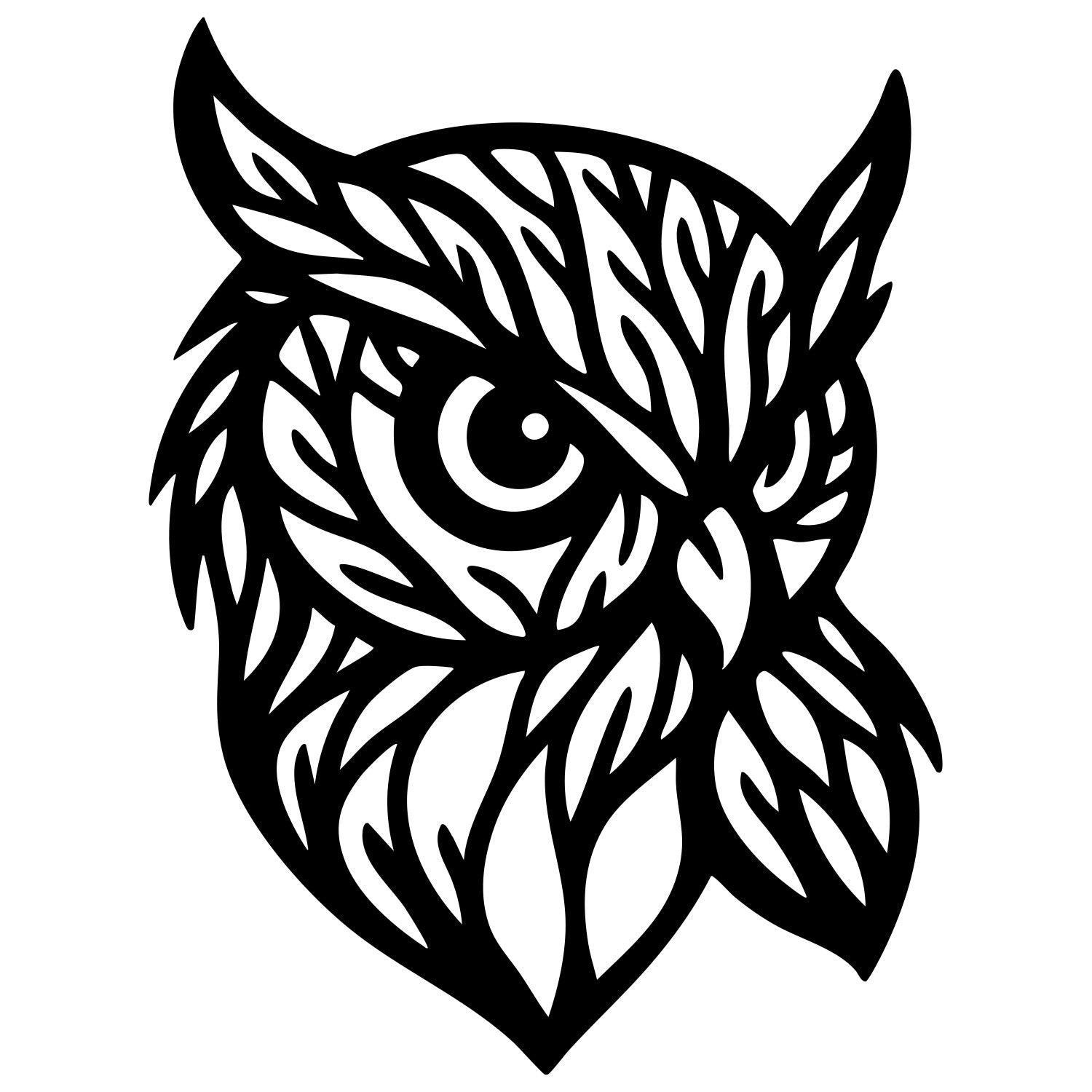 Owl Tree Head DXF File – CNC Cutting Design | ABOWL209